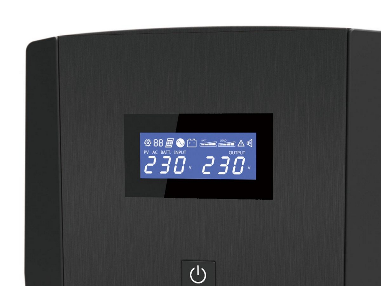 UPS Conceptronic Zeus nero nella sua scatola. La scatola ha il nome, un'immagine e le specifiche.