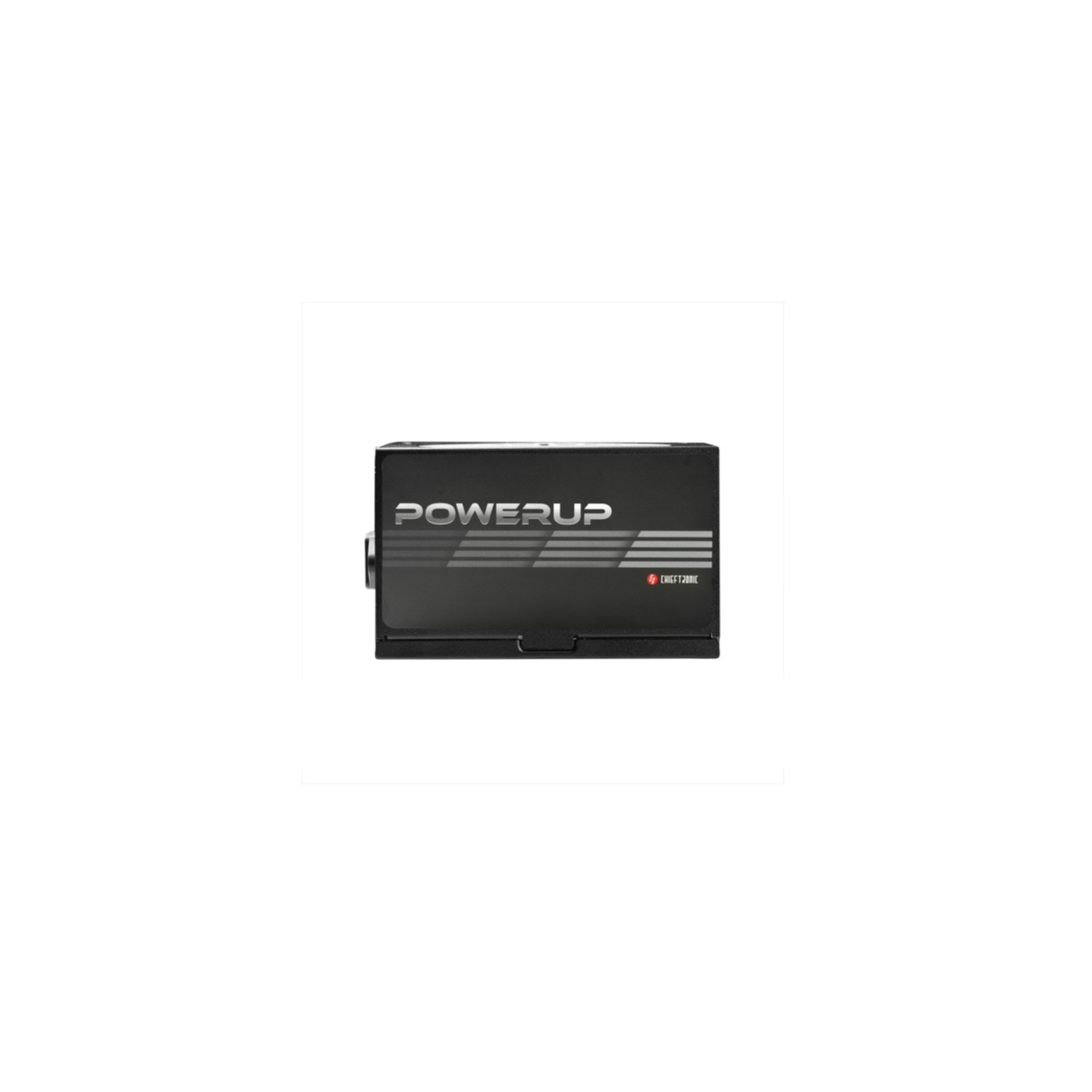 Un dispositivo Powerup nero con testo POWERUP sopra.