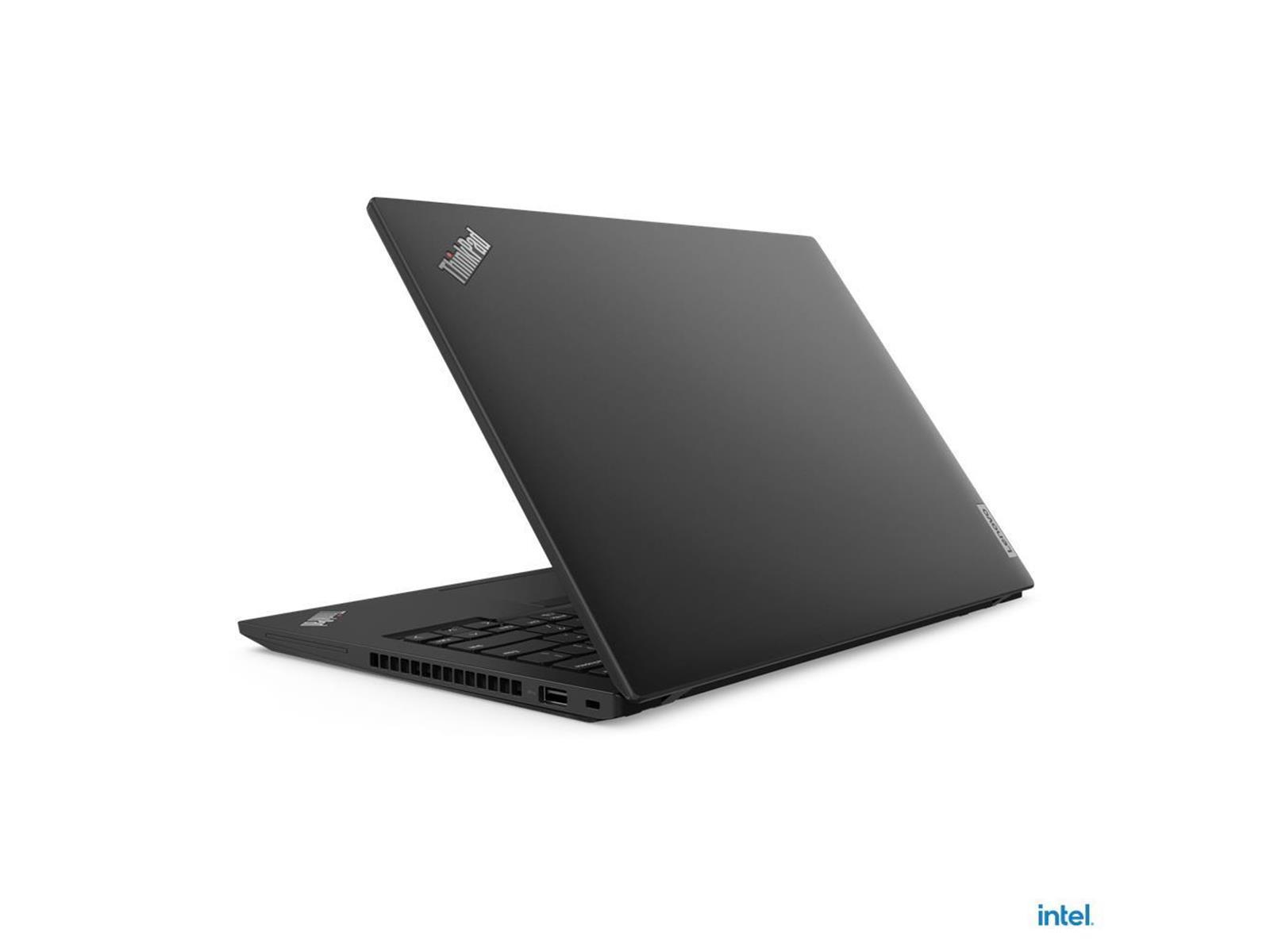 Ein schwarzes Lenovo ThinkPad-Laptop, geschlossen, auf weißem Hintergrund.