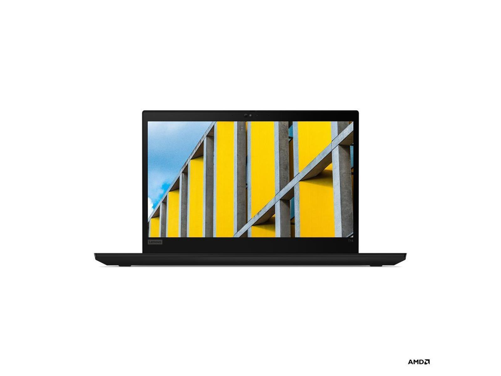 Schwarzer Laptop mit farbenfrohem Bild auf dem Bildschirm. Der Laptop ist geöffnet. Der Hintergrund ist weiß.