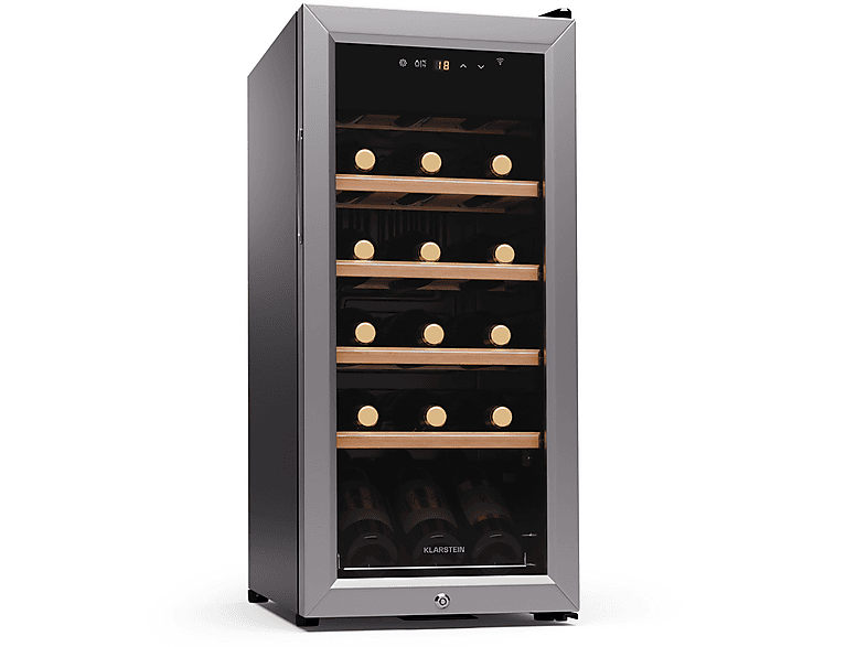 KLARSTEIN Shiraz Premium Smart 18 SS Weinkühlschrank (EEK G, Silber-Metallic)