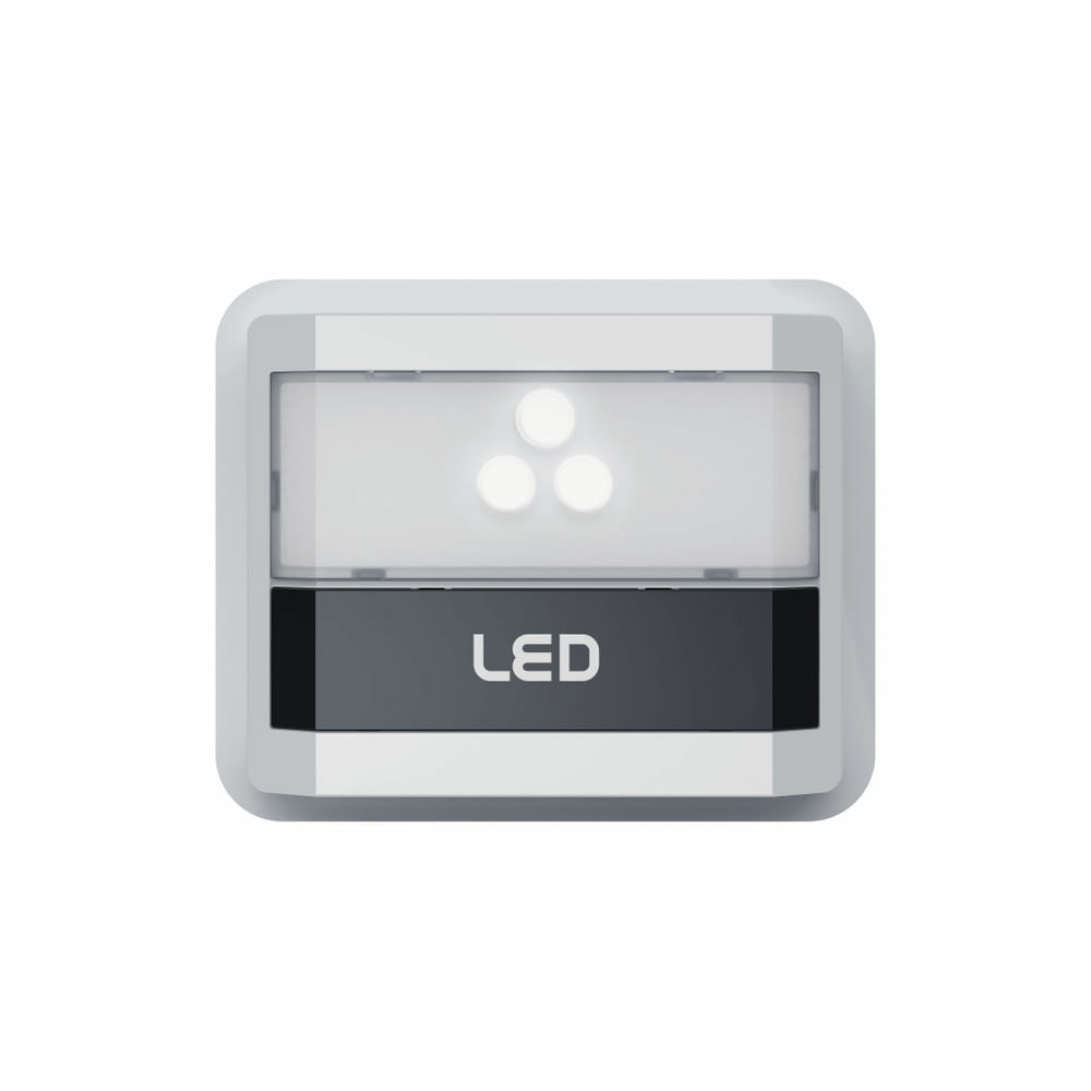 Luce LED bianca per frigorifero. Ha tre luci e un'etichetta LED nera.