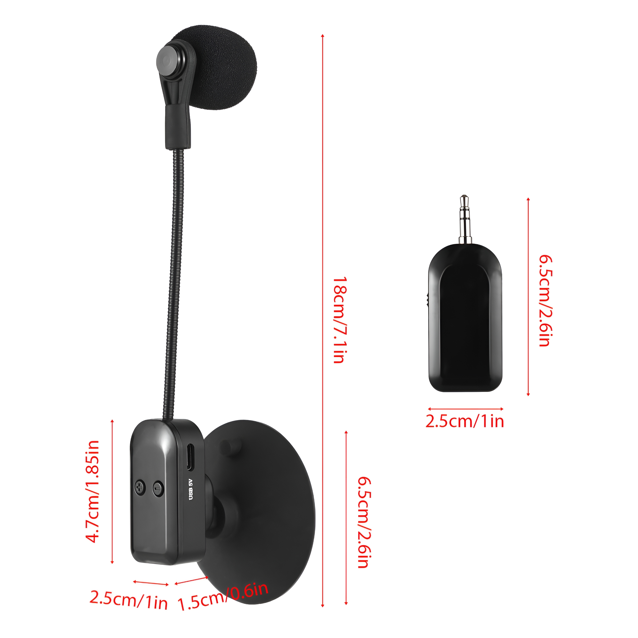 Ein schwarzes Headset mit flexiblem Mikrofonarm und einer Inline-Steuereinheit.