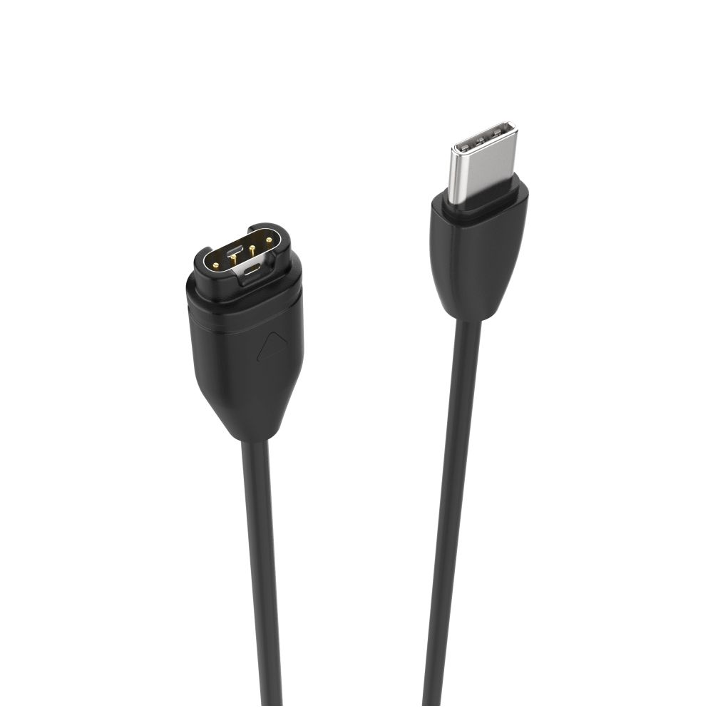 Schwarzes Ladekabel mit einem USB-C-Anschluss.