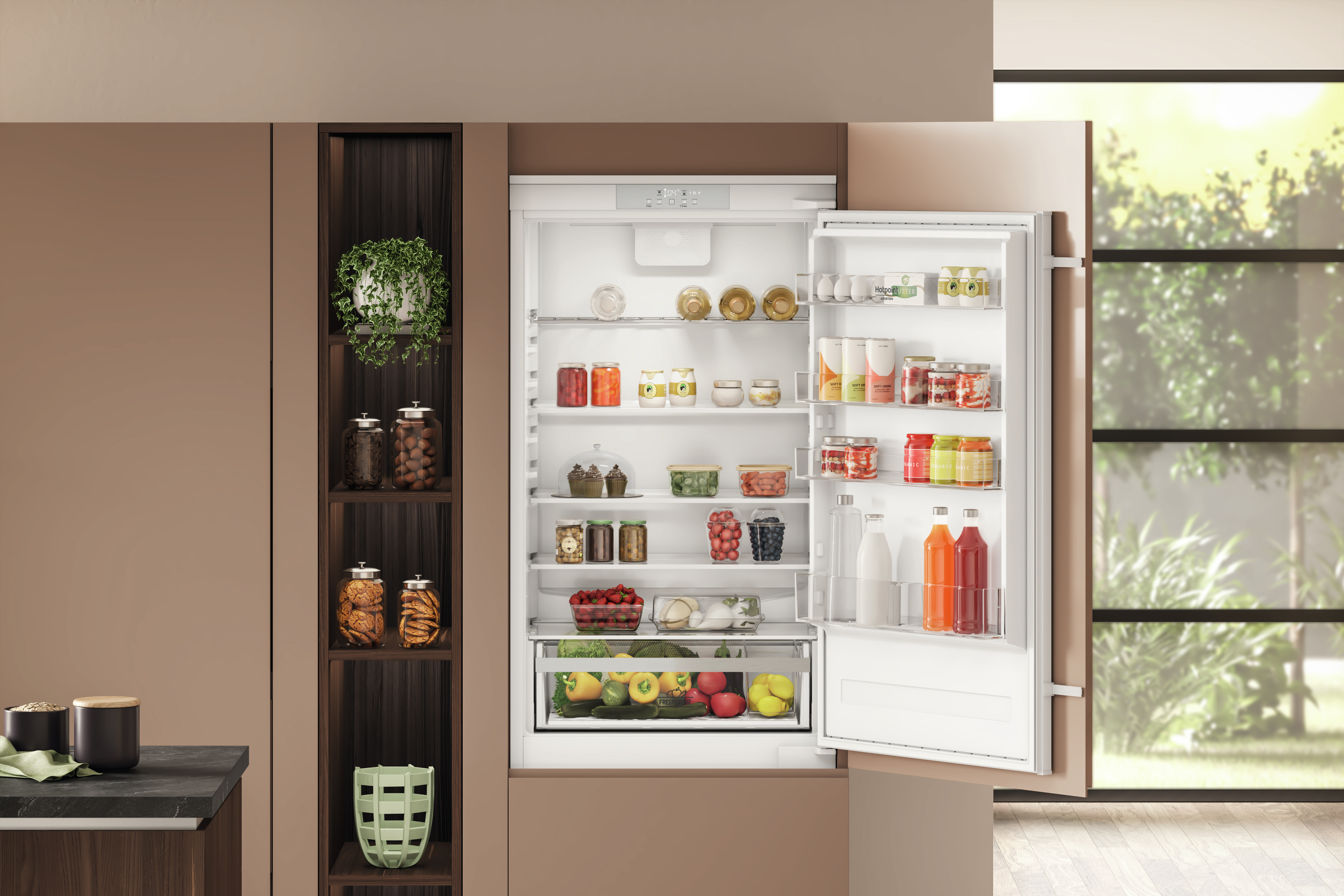 Scheda informativa del frigorifero bianco con marchio HOTPOINT/ARISTON, specifiche.