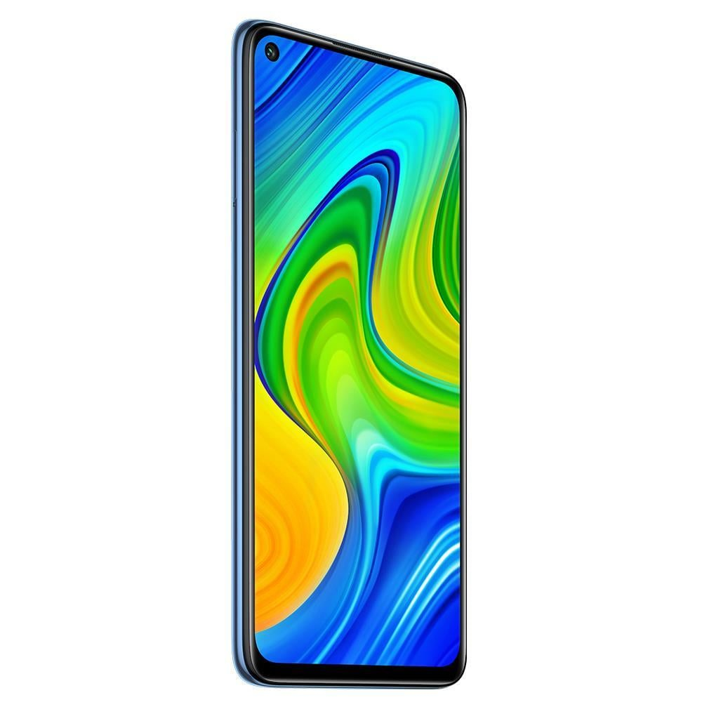 Smartphone in Perspektive, zeigt Bildschirm mit farbenfrohen abstrakten Grafiken.