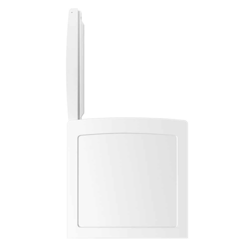 Un mobile frigorifero bianco. La porta è leggermente aperta, mostrando il profilo laterale.