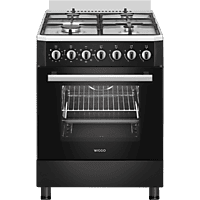 MediaMarkt WIGGO WO-E605R(BX) Fornuis - Gas - Gas / Netvoeding - Breedte 60 cm aanbieding