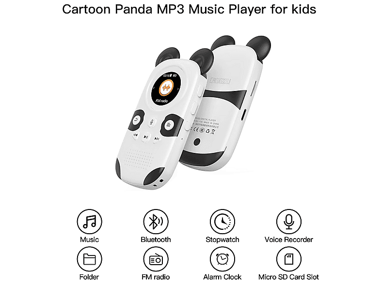 CCHKFEI 32GB MP3 Player Kinder Bluetooth 5.3 Musikplayer,Bluetooth MP3-Player mit Kopfhörer & Lautsprecher mit FM-Radio, Unterstützung EIN-Tasten-Abspielen Aufnahmen, Schrittzähler, Stoppuhr
