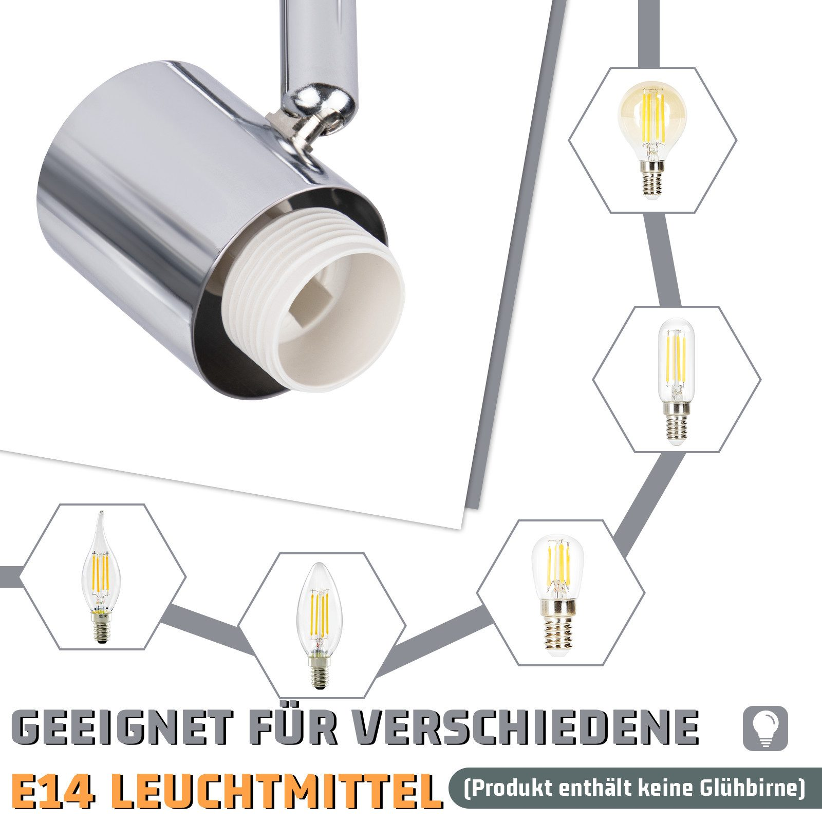 Zbliżenie uchwytu lampy i wielu żarówek o różnych wzorach.