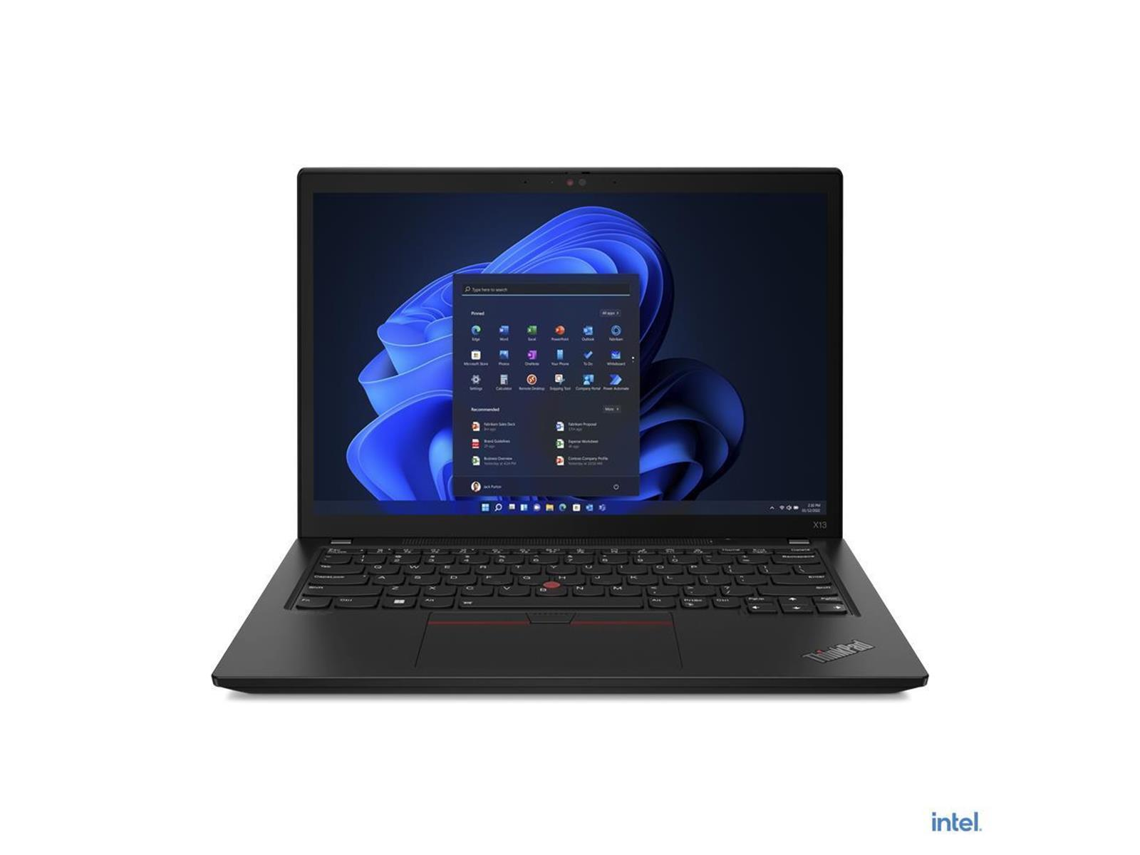 Schwarzer Laptop, der eine Windows 11-Oberfläche auf weißem Hintergrund anzeigt.