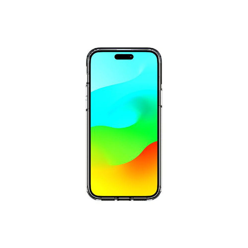 Smartphone con retro in vetro, che mostra un gradiente colorato astratto.