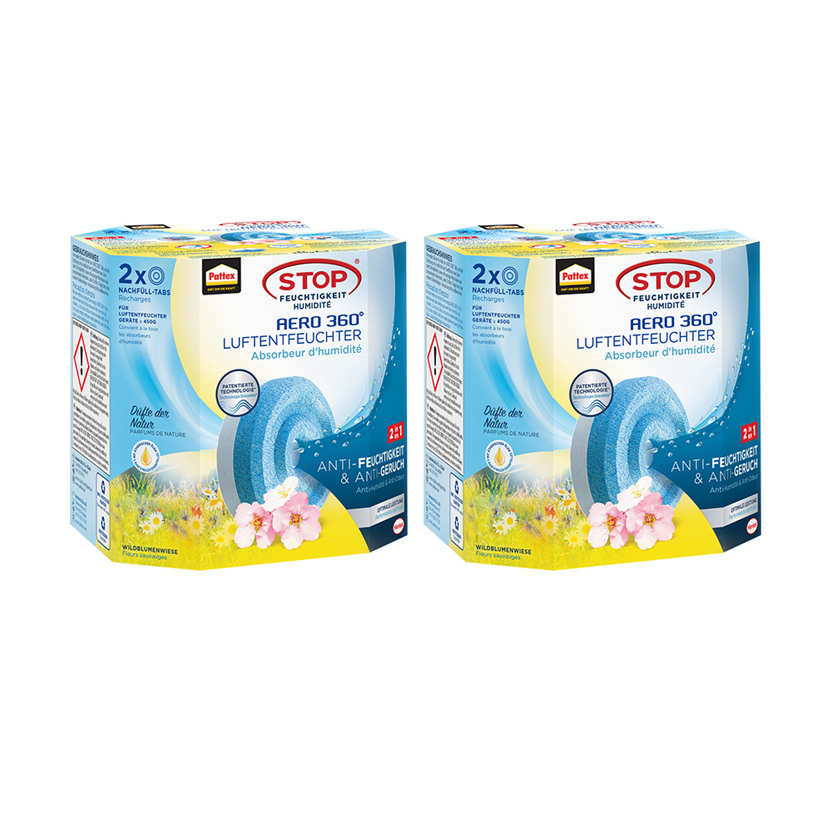 Pattex AERO 360° Deumidificatore Peach Colour + 3 Ricariche Da 450g - Contro Umidità E Cattivi Odori - 2