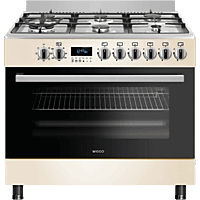 MediaMarkt WIGGO WO-E969R(CX) Fornuis - Gas - Gas / Netvoeding - Breedte 90 cm aanbieding