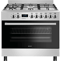 MediaMarkt WIGGO WO-E969R(XX) Fornuis - Gas - Gas / Netvoeding - Breedte 90 cm aanbieding