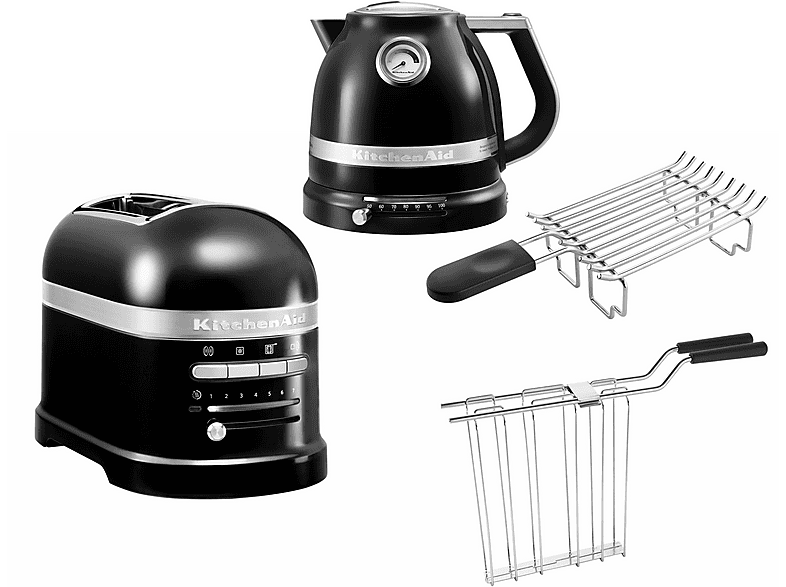KITCHENAID 5KEK1522+5KMT2204 Toaster-Set Onyx Schwarz (1250 Watt, Schlitze: 2)