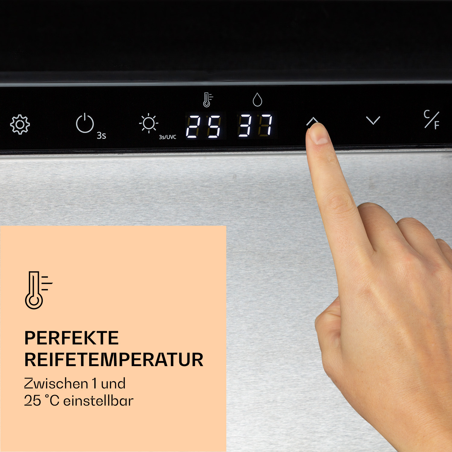 Nevera de maduración de carne - KLARSTEIN Steakhouse Pro 233, Altura 127 cm, Plata Metálica
