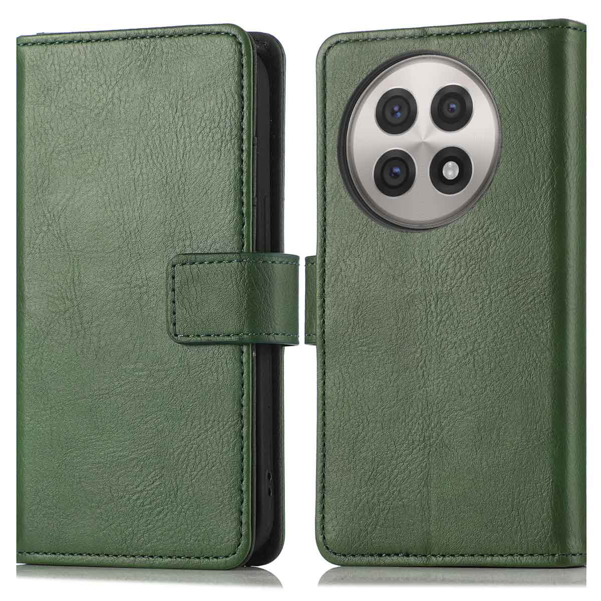 HualuBro Cover A Portafoglio Per OnePlus 8, In Pelle PU Verde, Con Slot Per Carte E Chiusura Magnetica, Custodia Con Stand
