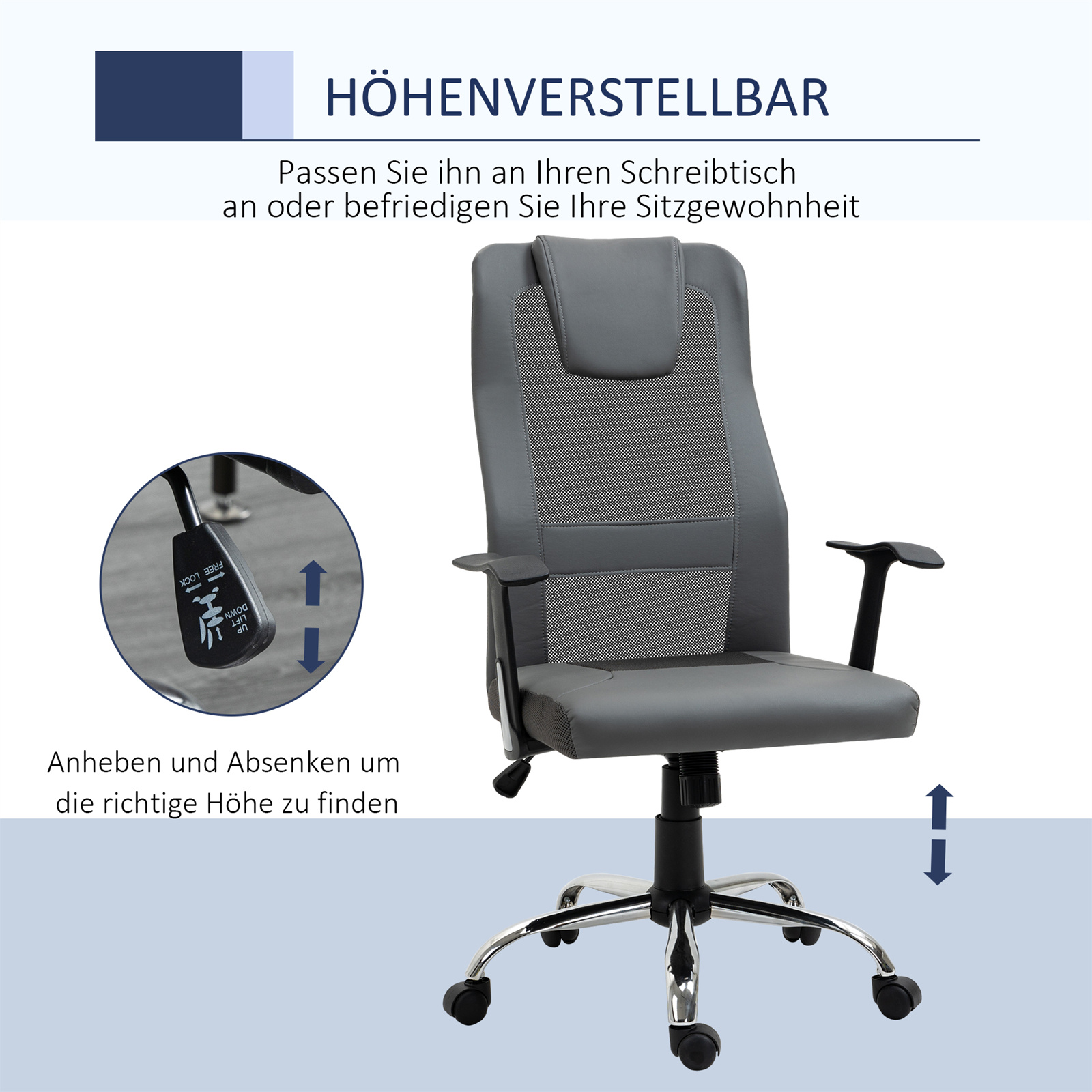 KITTECH Hhenverstellbar, 360 Drehbar & Wippfunktion Brostuhl | MediaMarkt