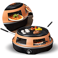 MediaMarkt BLUMILL Pizza Oven en Gourmetstel – 2 in 1 Pizzaoven Bruin aanbieding
