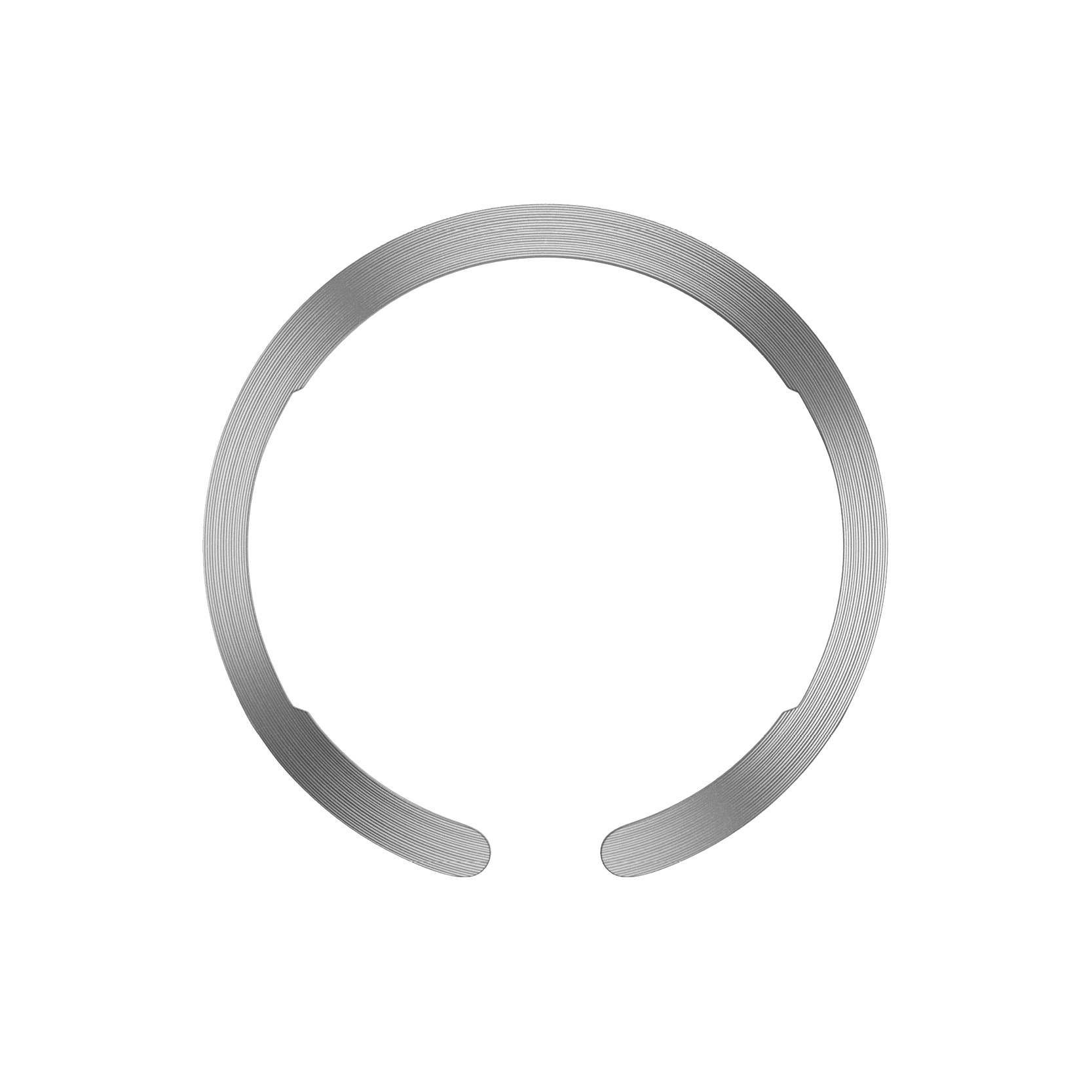 Un anello metallico circolare con due aperture.