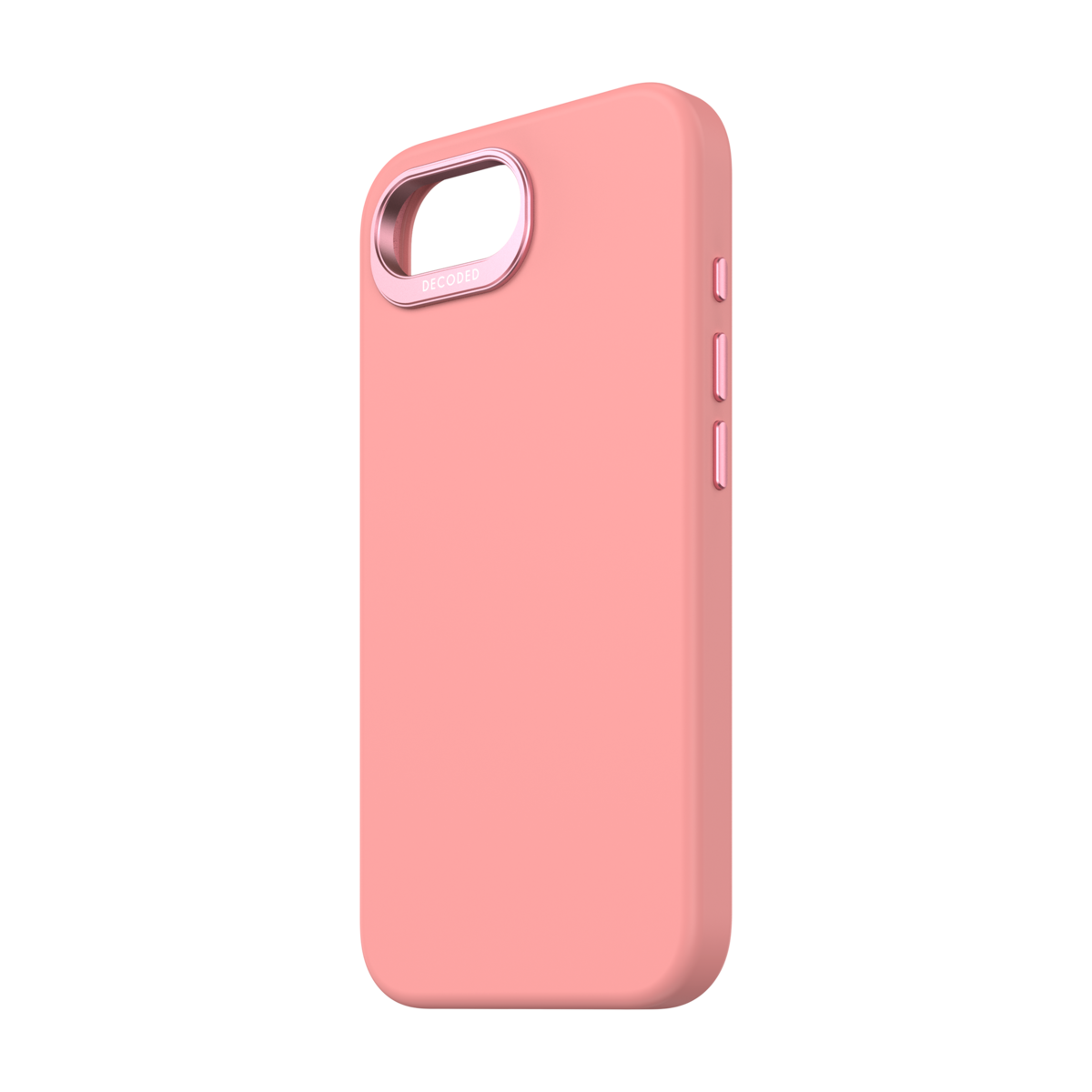 Custodia per telefono rosa con anello rosa. Sfondo nero.