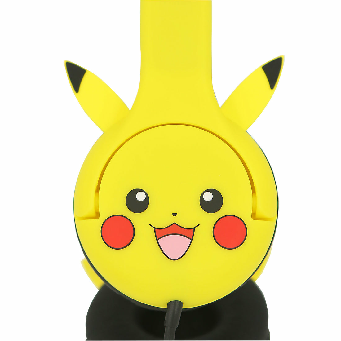 Żółte słuchawki Pikachu. Słuchawki przedstawiają twarz Pikachu z uśmiechniętą miną.