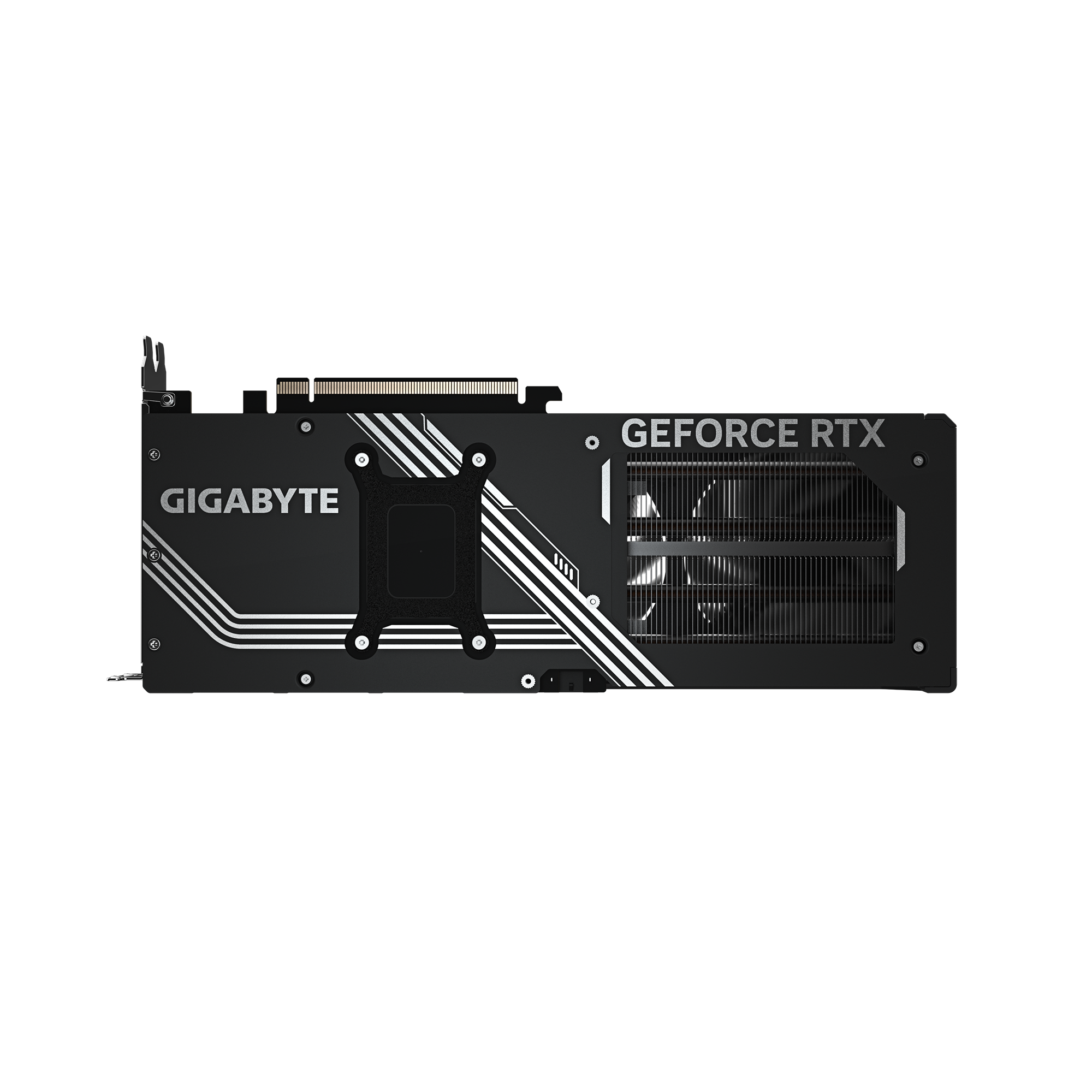 Czarna karta graficzna z napisem GIGABYTE i GEFORCE RTX.
