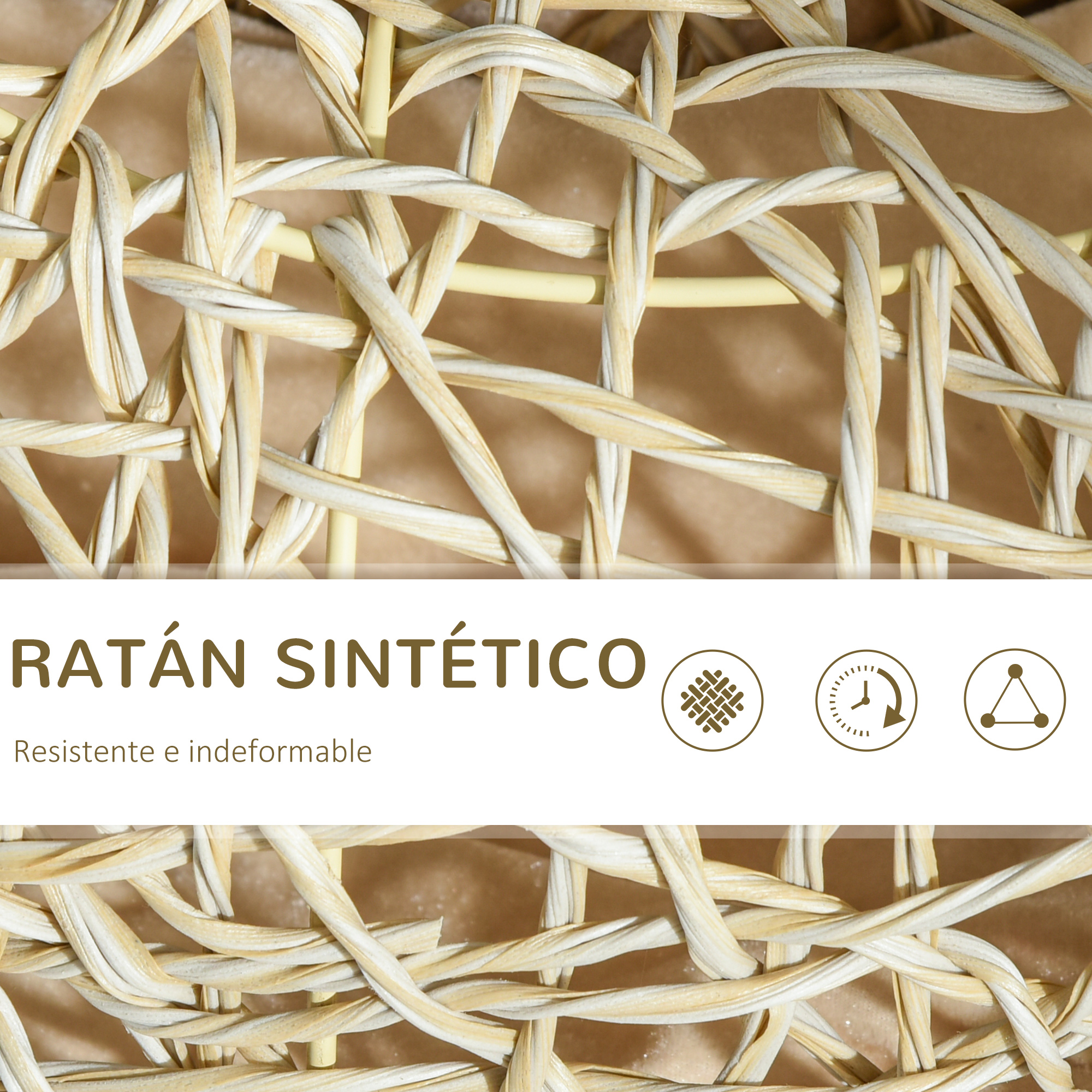 Primer plano de material de ratán sintético tejido.