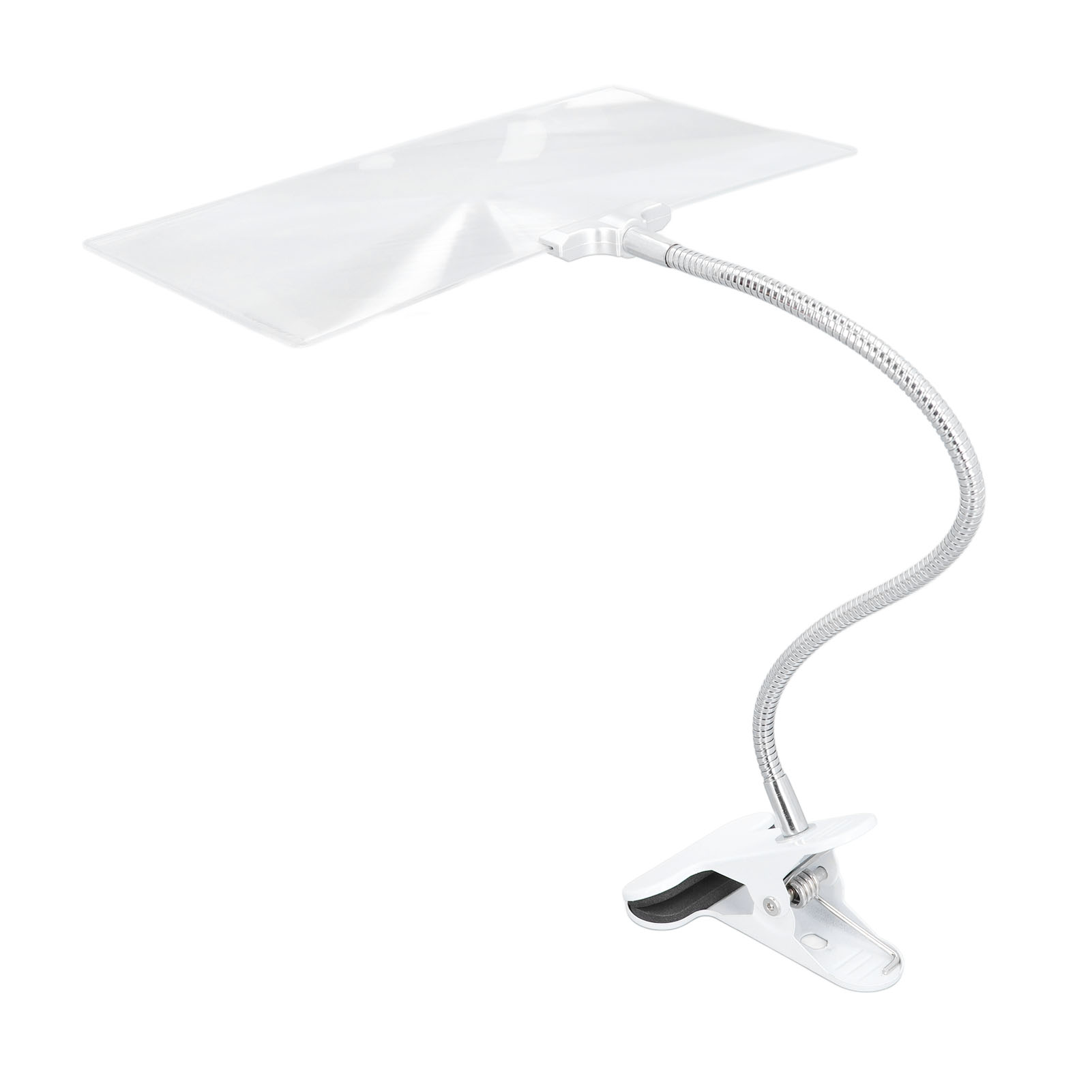 Eine flexible Lupe mit Clip-Basis, auf weißem Hintergrund.