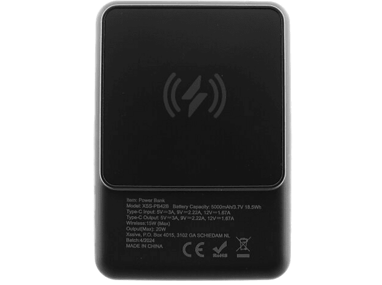 XSSIVE 20W 5000mAh Powerbank 5000mAh Schwarz