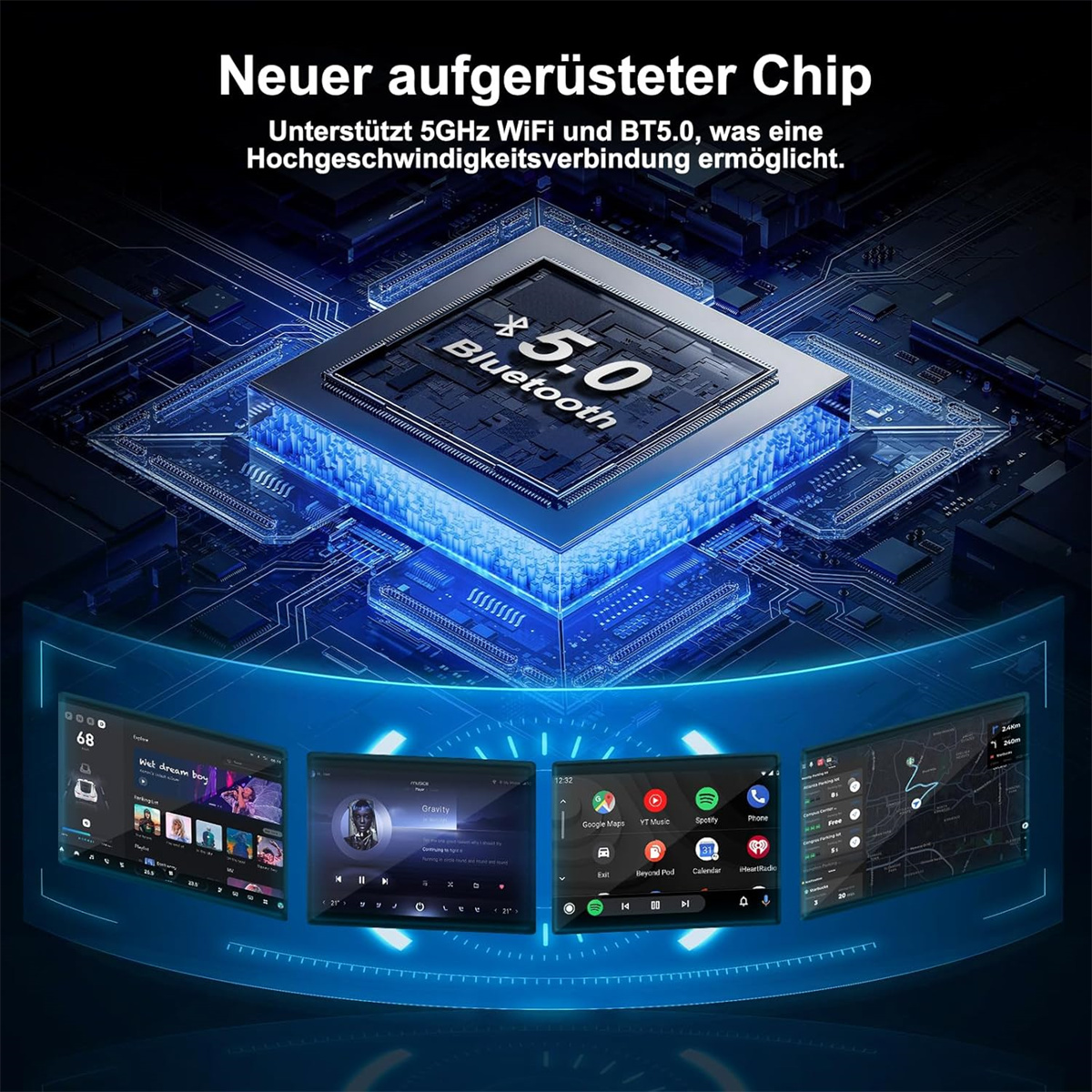 Auto-Display-Bildschirm mit Chip-Detail.