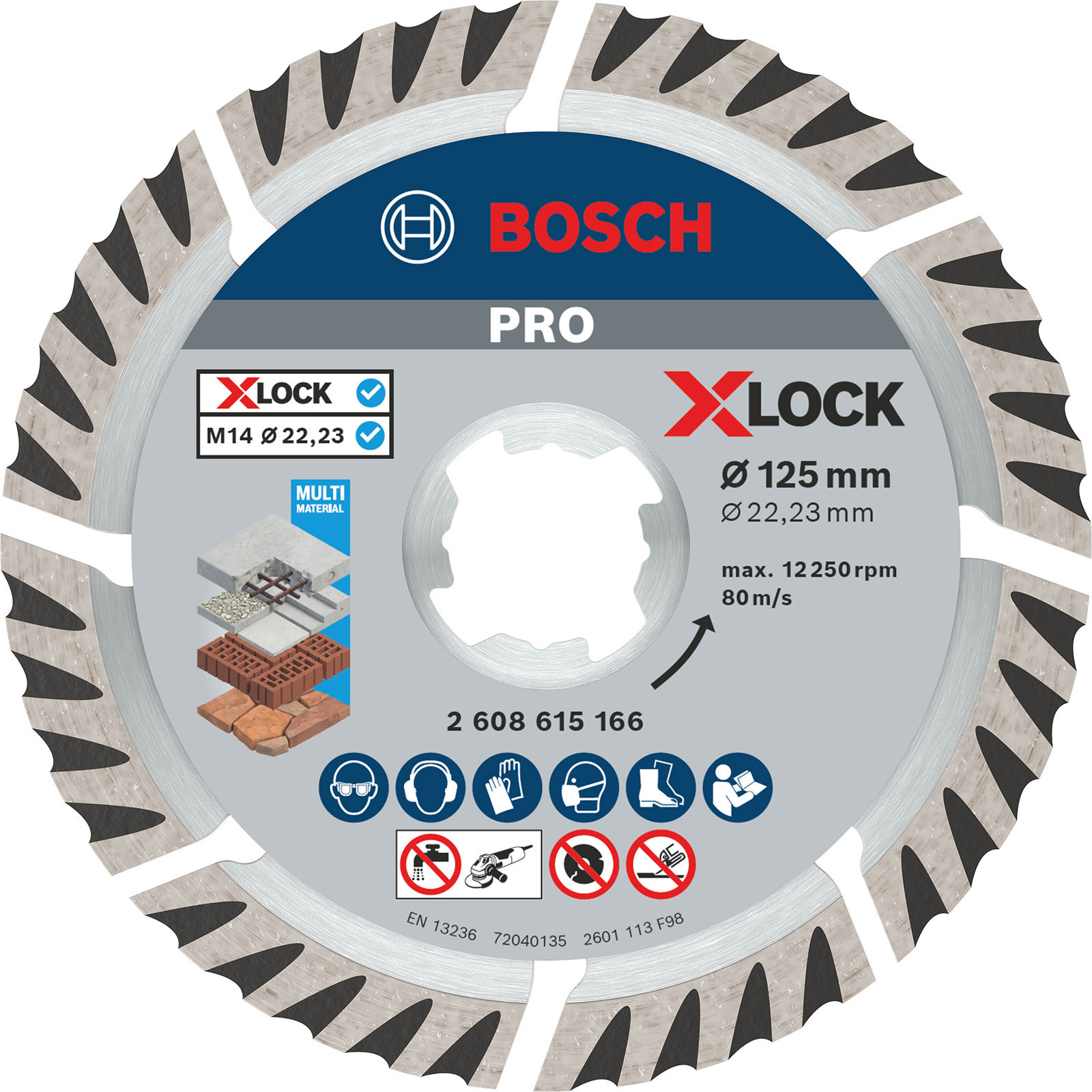 Kreissägeblatt mit Bosch Pro und X-LOCK Logo, für Mehrfachmaterialien.