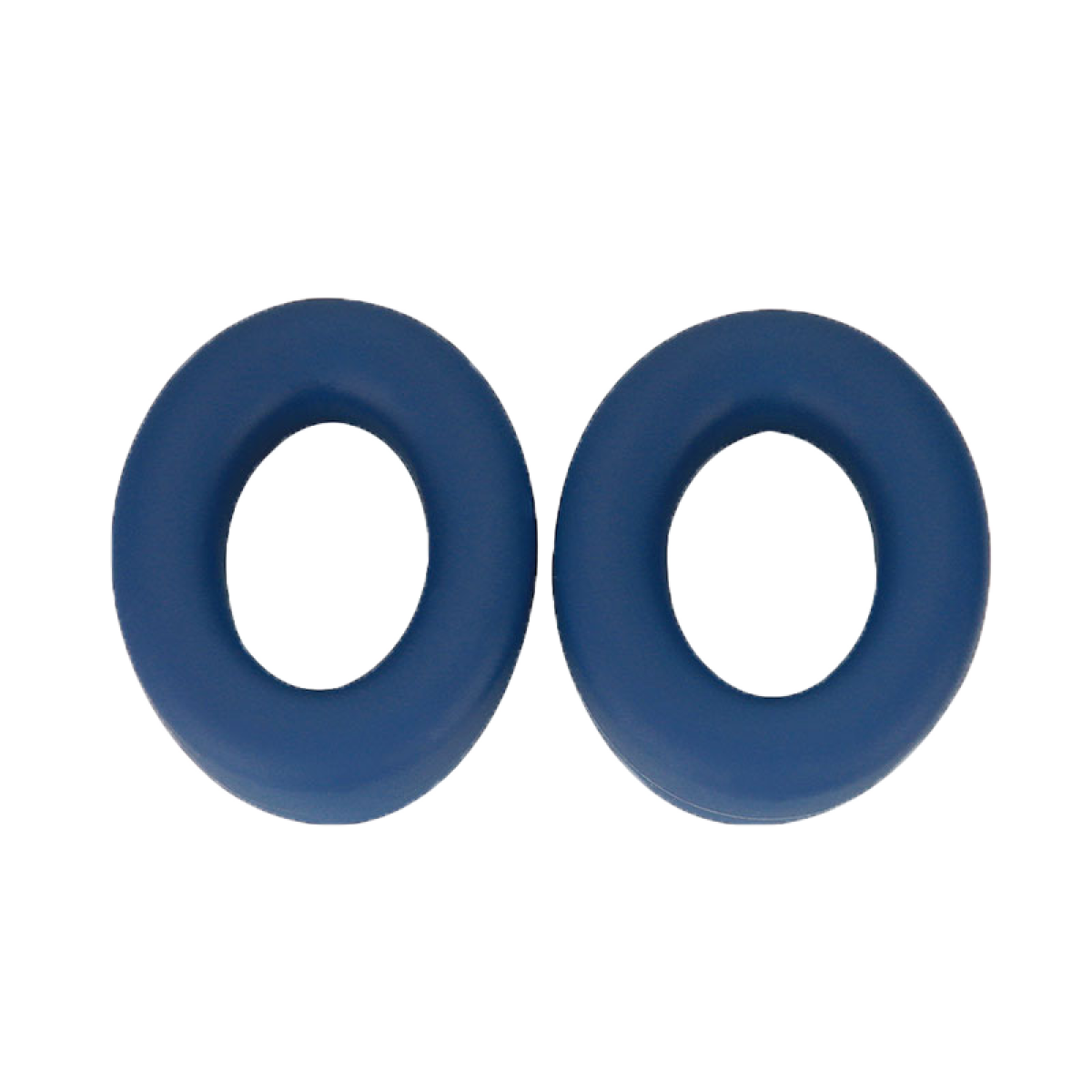 Twee blauwe donutvormige items, waarschijnlijk voor beweging of therapie, worden getoond tegen een zwarte achtergrond.