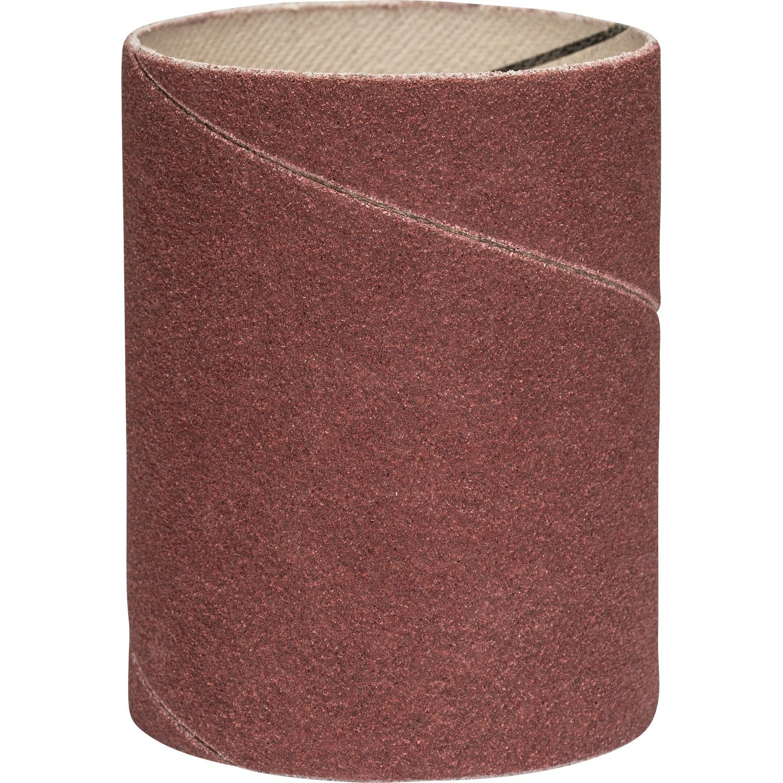 Zylindrische Rolle aus weinrotem Schleifpapier.