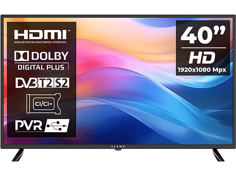 KIANO Slim TV 40 Smart Fernseher (Flat, 39,5 Zoll / 100,33 cm, Full-HD, SMART TV)