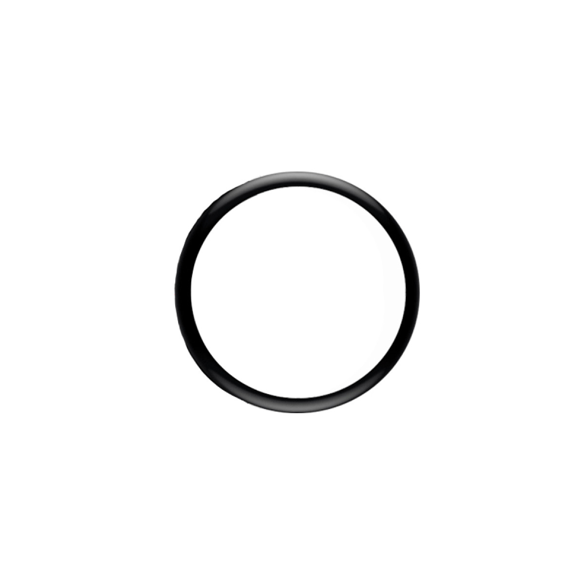 Eine schwarze Uhrenlünette. Es ist ein kreisförmiger, schwarzer Ring.