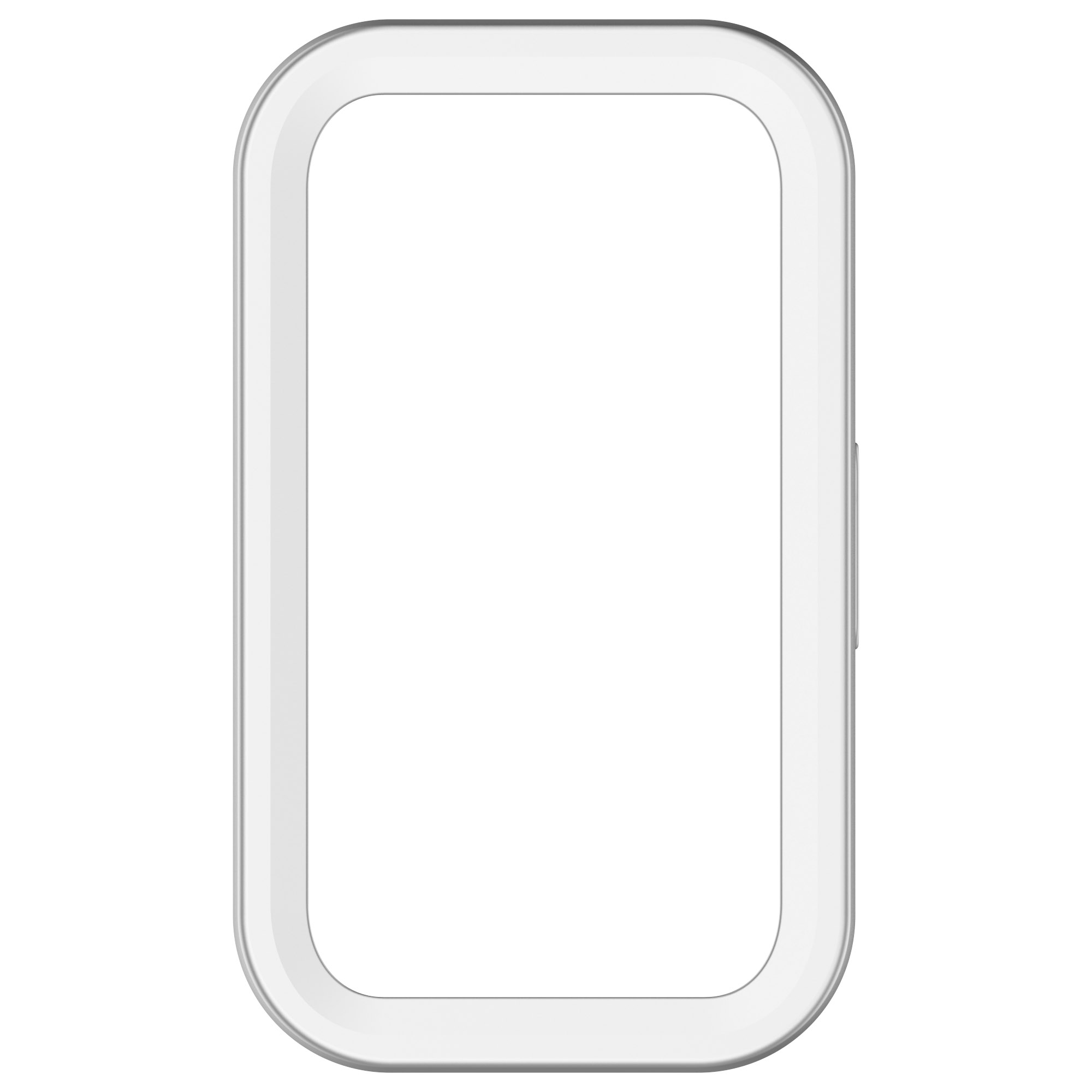Un proteggi schermo per orologio rettangolare trasparente. È un accessorio trasparente.
