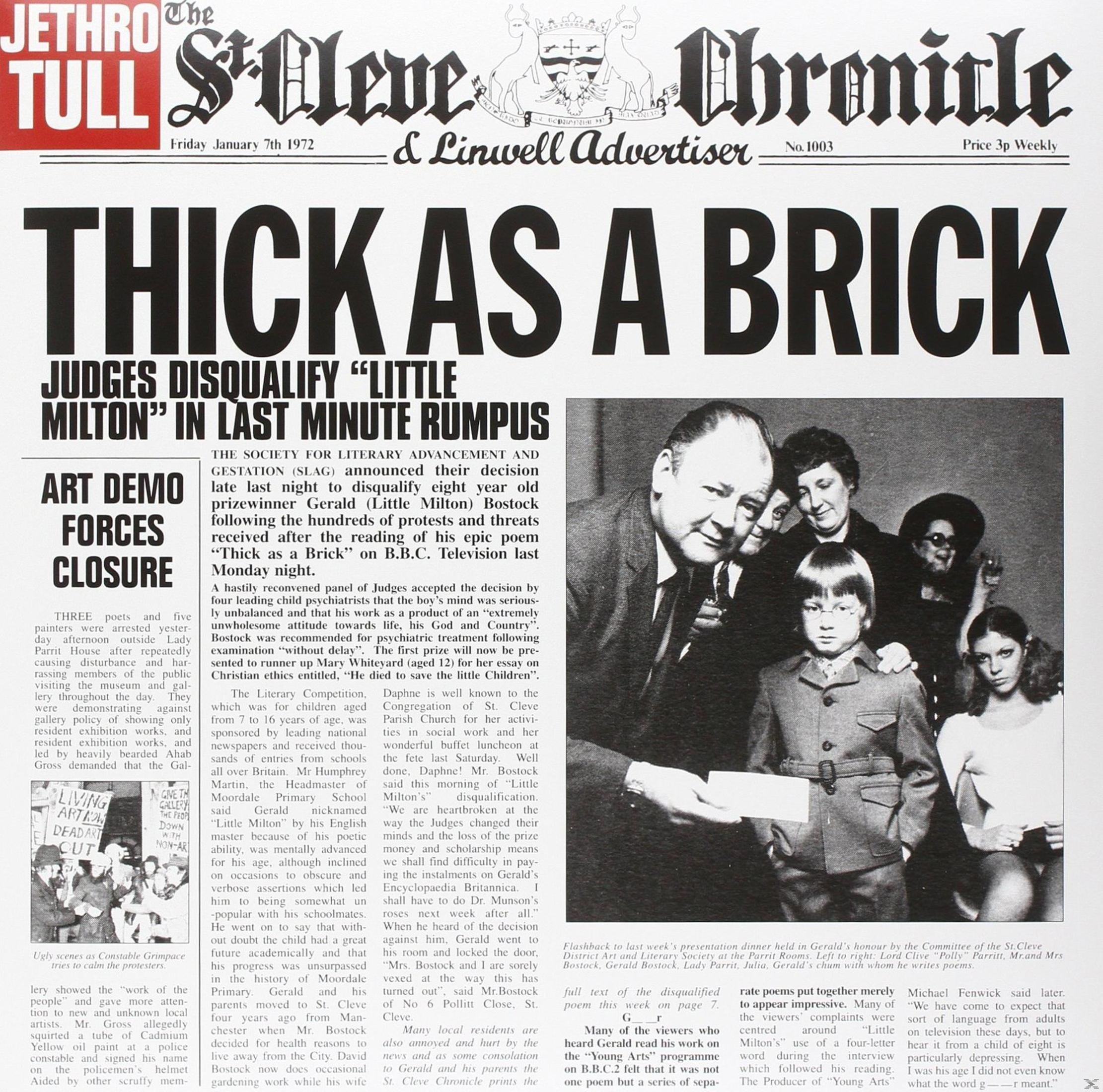 Prima pagina del giornale: uscita dell'album 'Thick as a Brick' di Jethro Tull, con articoli di notizie.