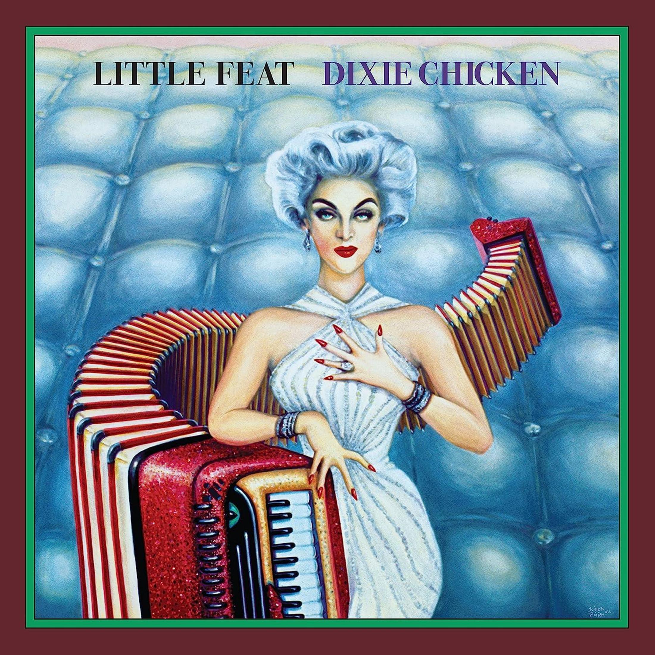 Copertina dell'album. Donna in abito bianco con una fisarmonica. Sfondo blu trapuntato e cornice rossa.
