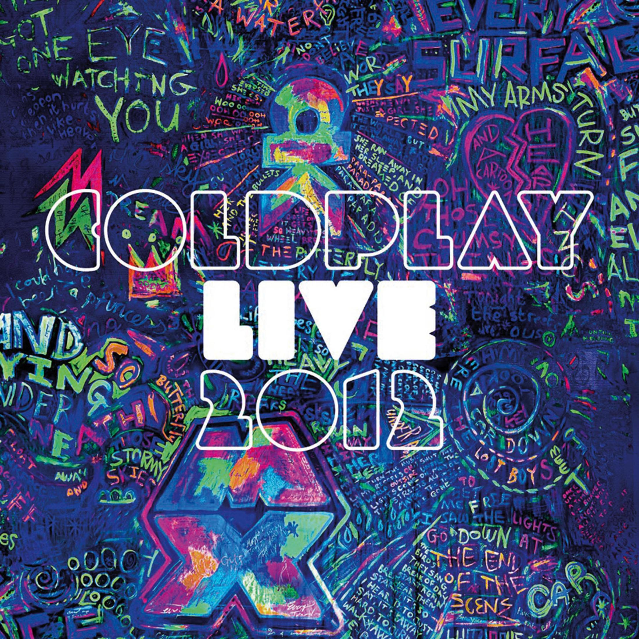Colorful album cover with graffiti-style text and a logo.