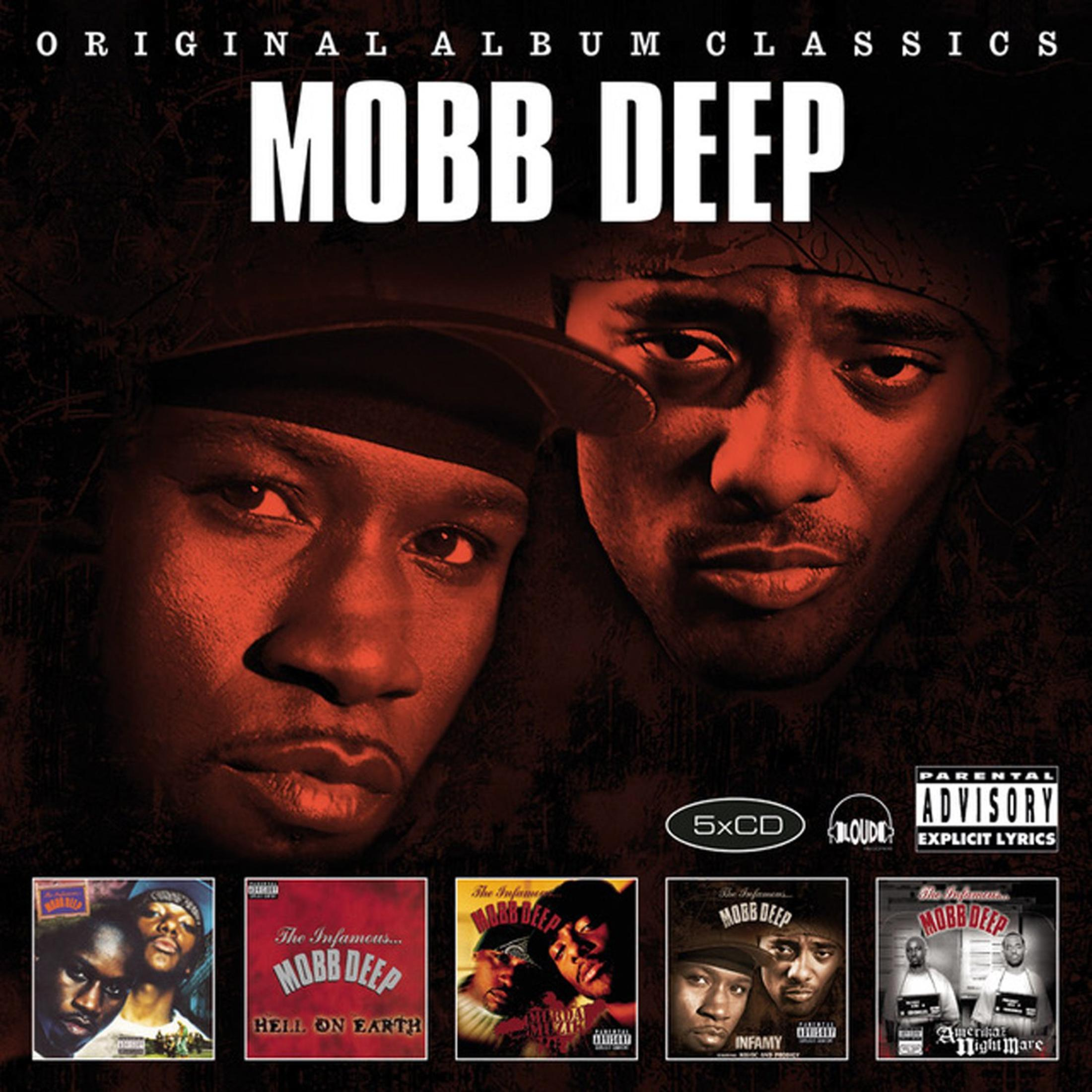 Copertina dell'album con due volti maschili, toni rossi e il titolo dell'album 'Mobb Deep'.