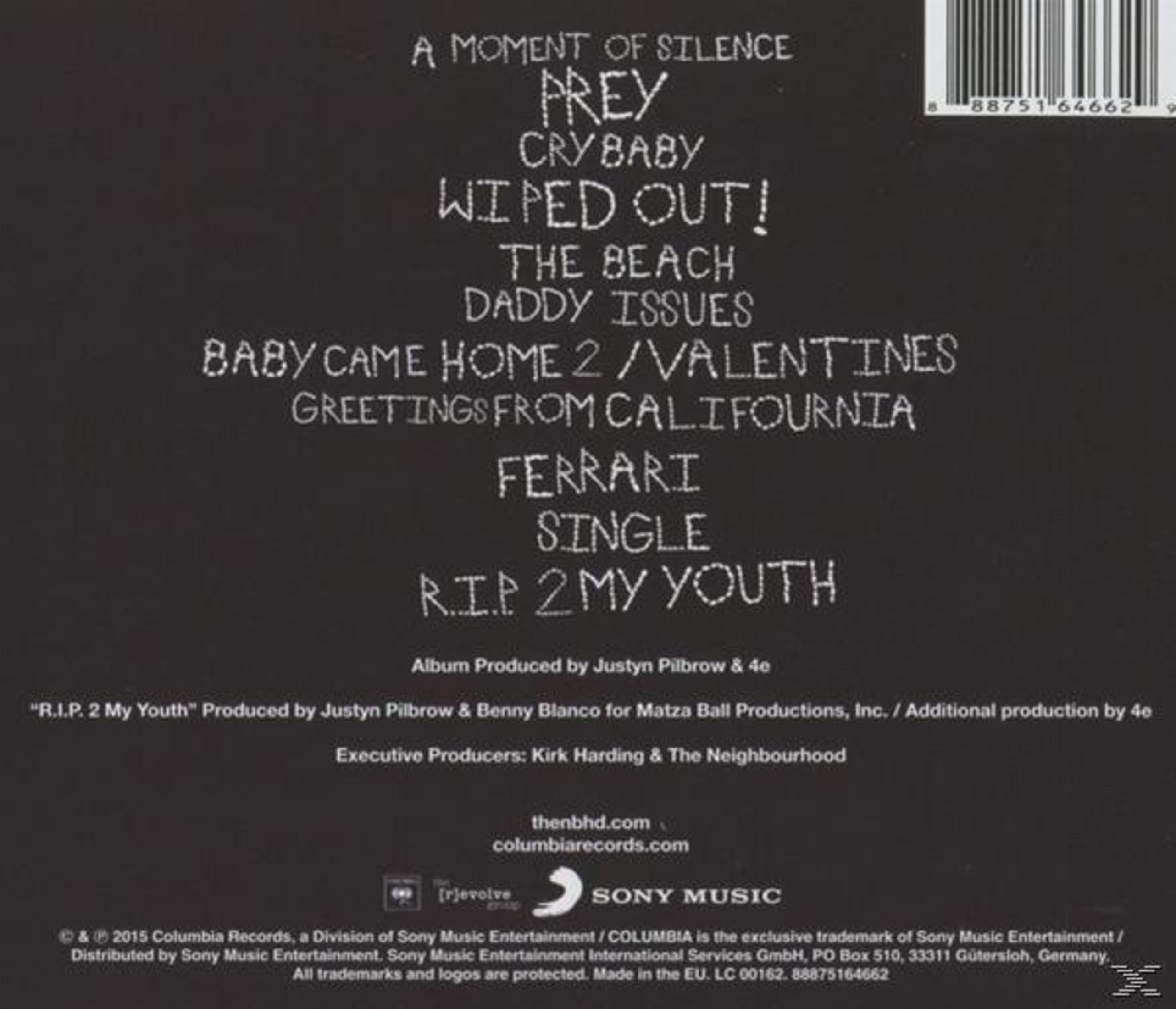 Copertina dell'album. Testo su sfondo grigio che elenca i titoli delle canzoni, i crediti dell'album e del produttore.