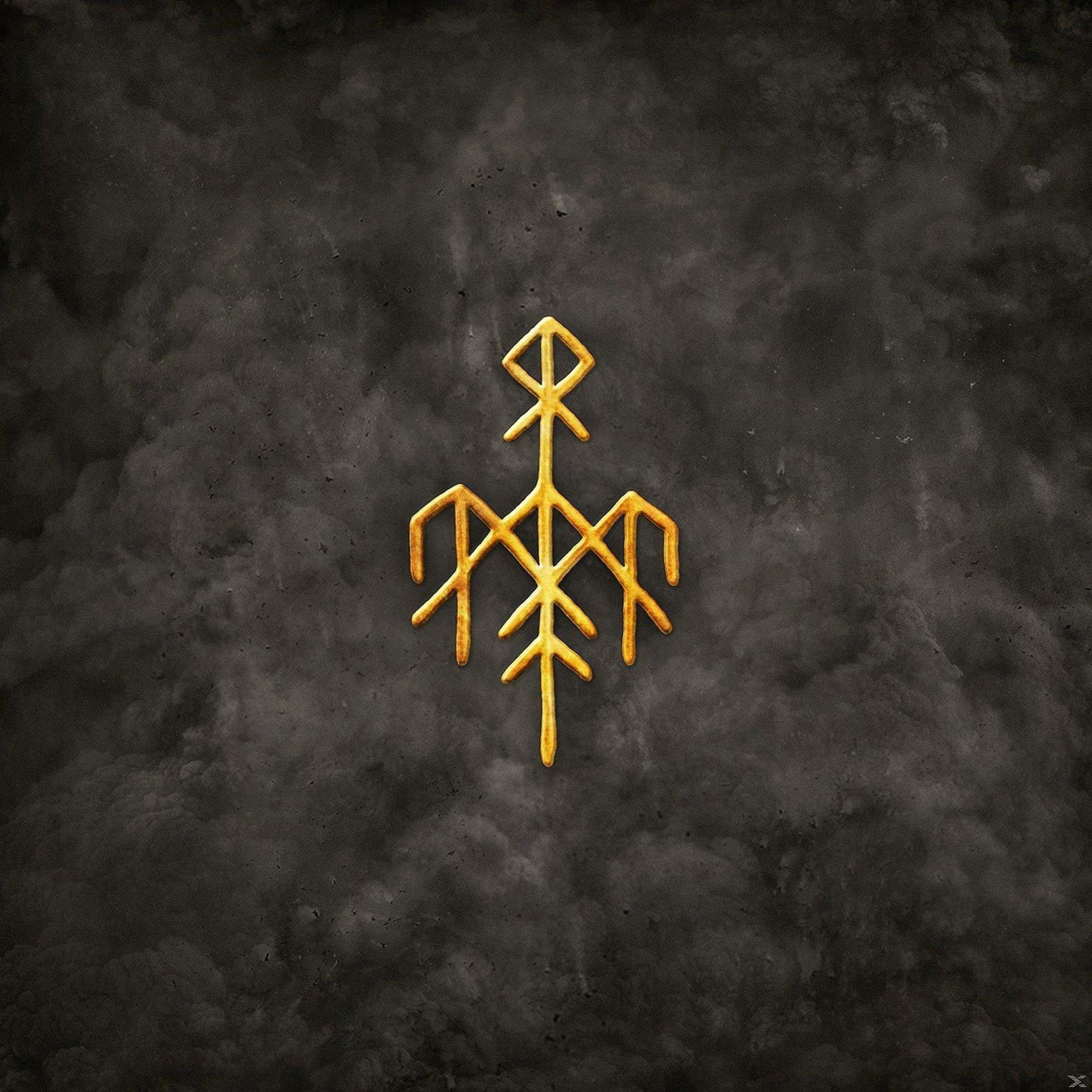Copertina dell'album. Un simbolo d'oro su uno sfondo scuro e nuvoloso. Il simbolo ha la forma di un uccello con una croce.