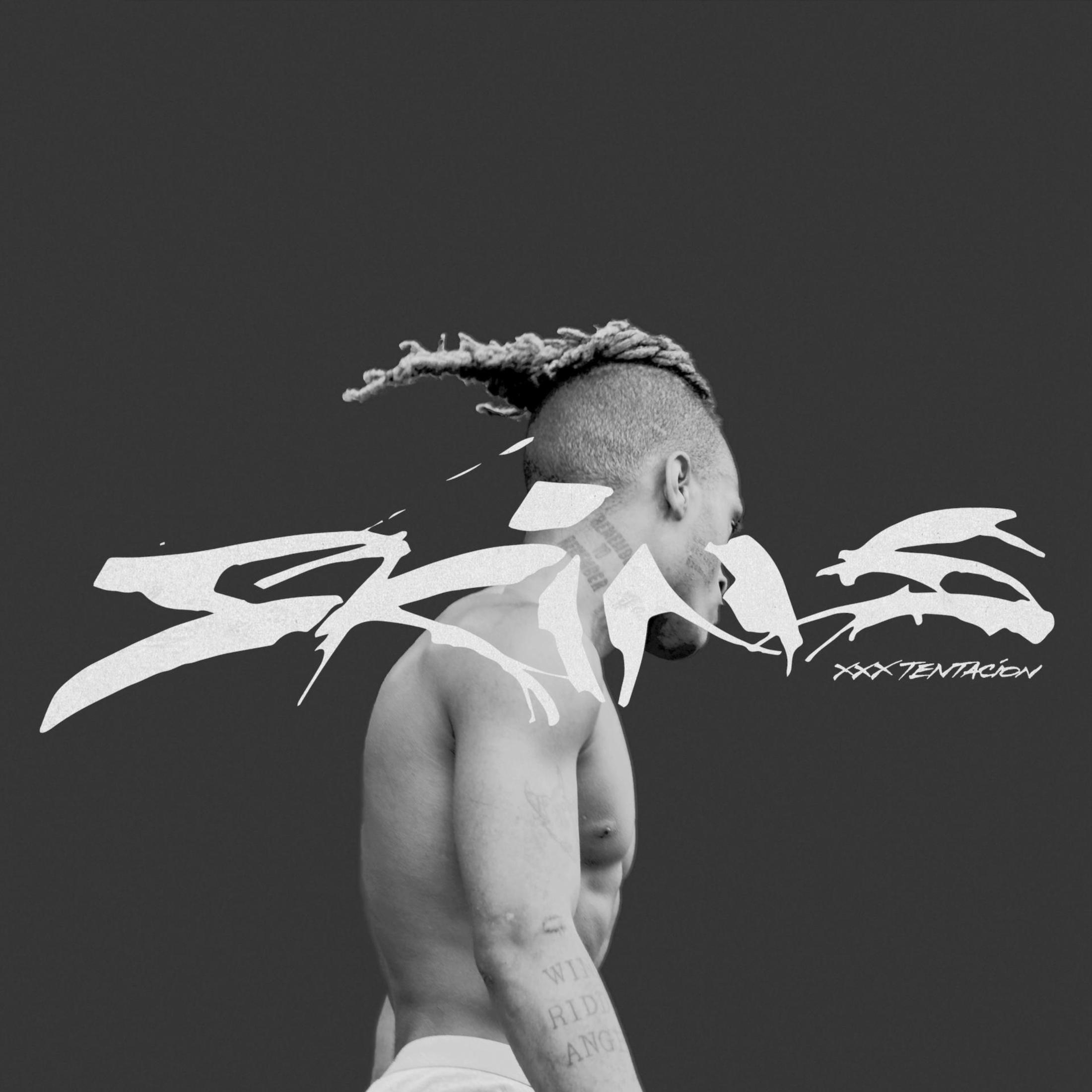 Albumhoes. Man met dreadlocks. Titel: Skins, XXXTENTACION.