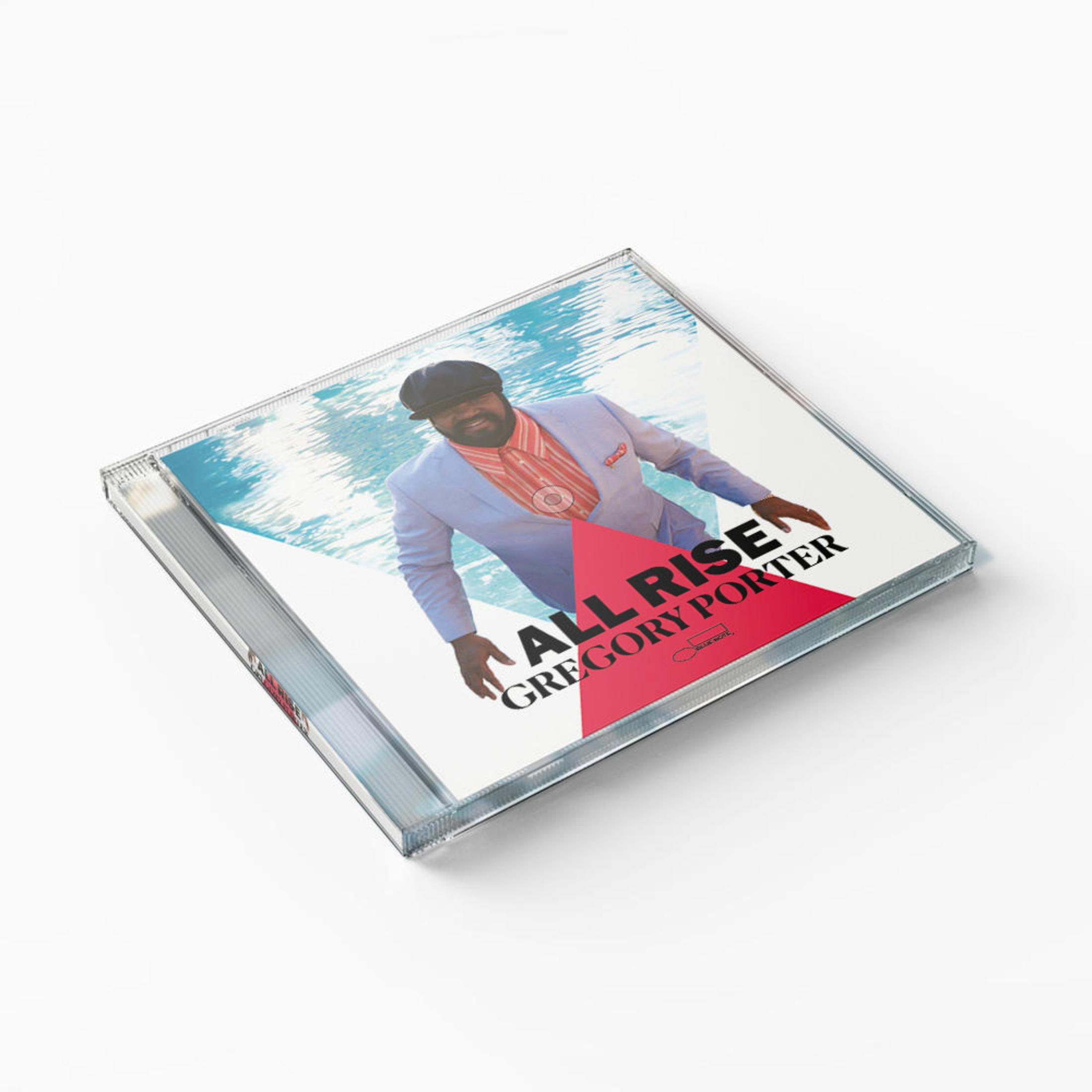 Custodia del CD con Gregory Porter in copertina, reclinato, su sfondo blu e rosso.