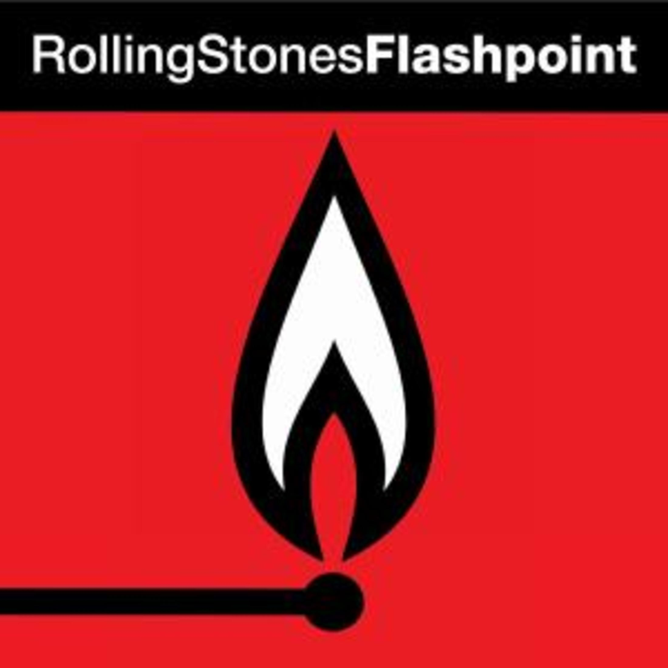Copertina dell'album: Un fiammifero con una fiamma. 'Rolling Stones Flashpoint' è scritto in alto.