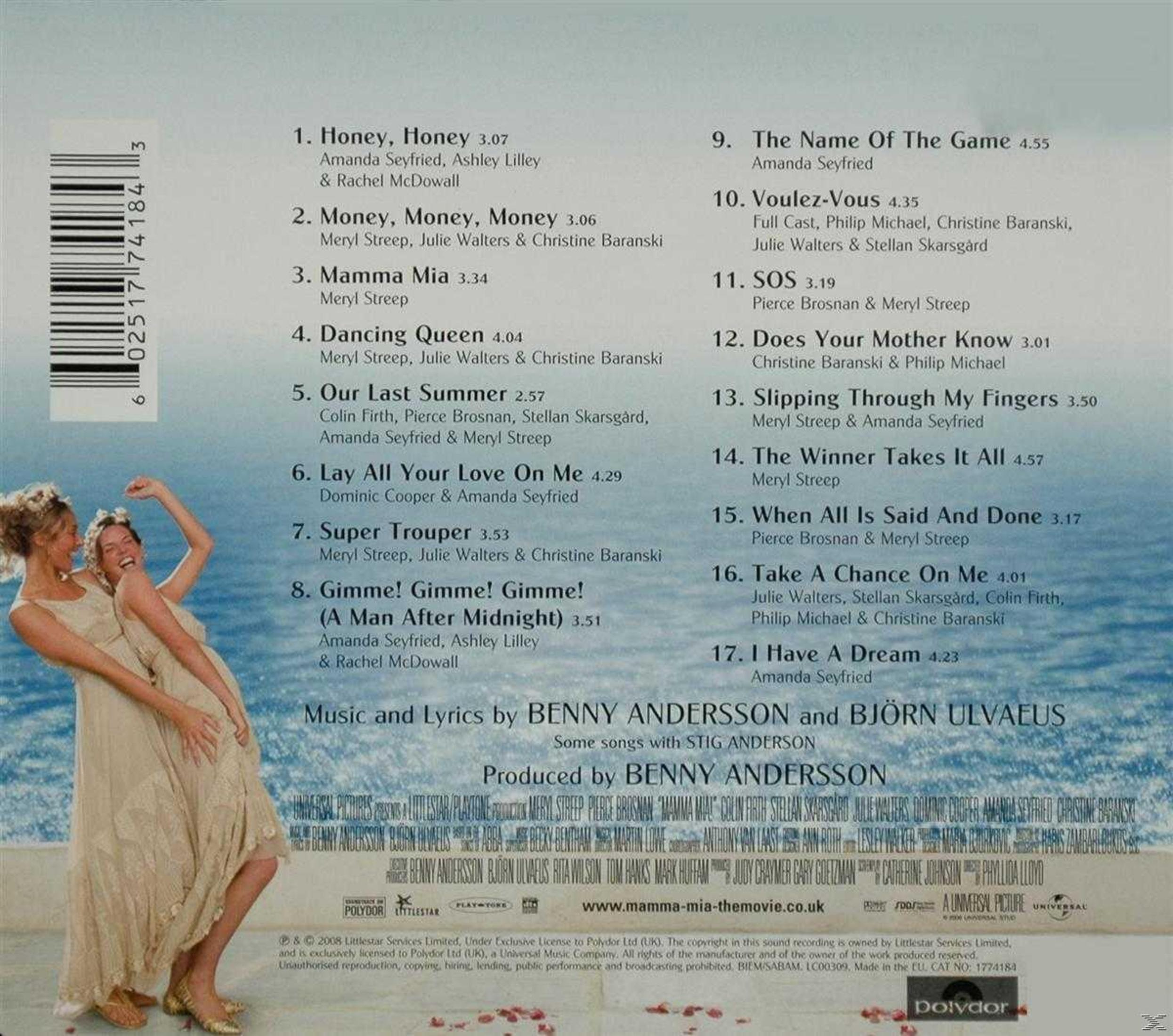 Albumcover-Art. Zwei Frauen in Kleidern an einem Strand mit Text über ein Musical