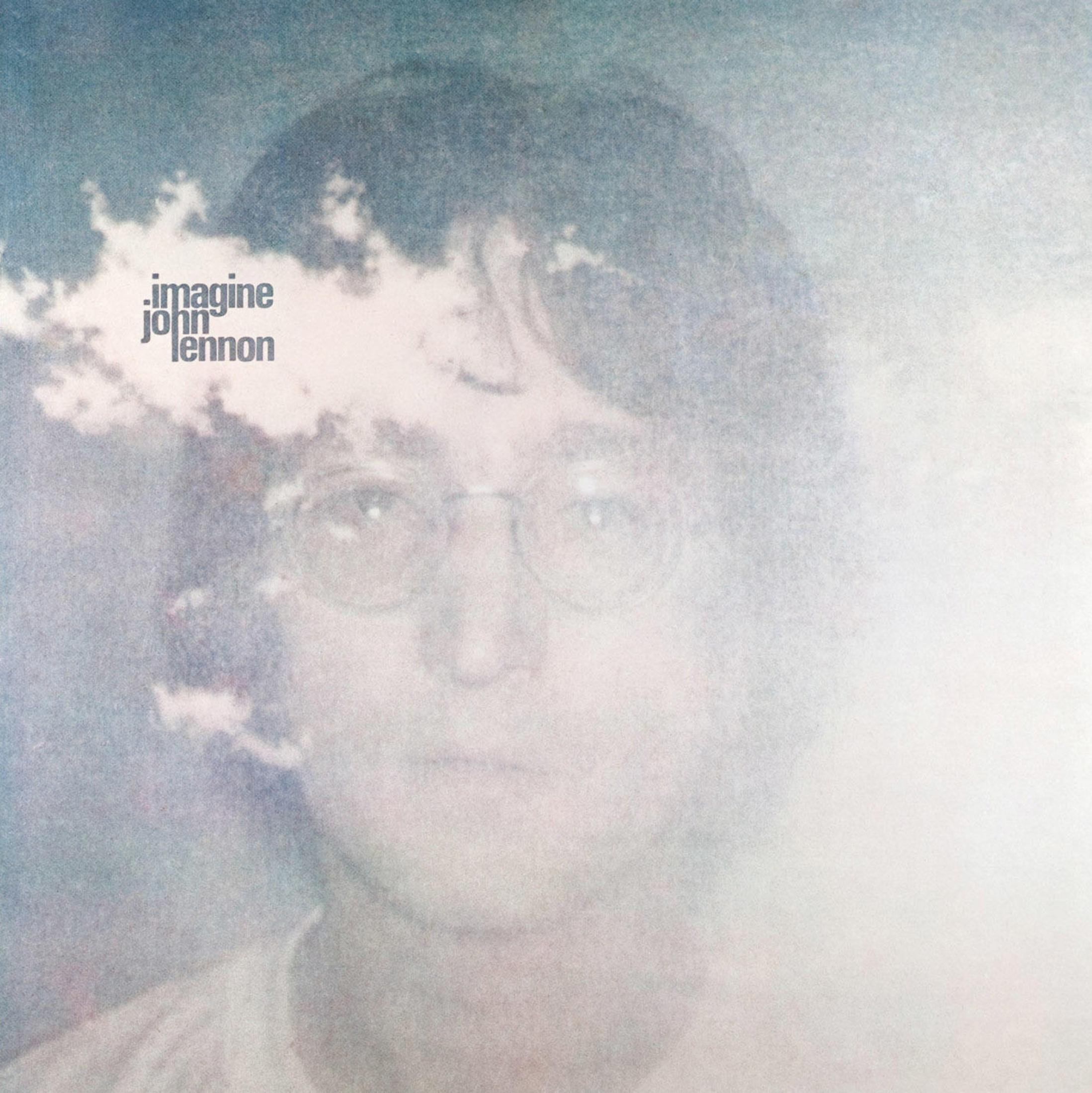 Copertina dell'album: la faccia di John Lennon con una nuvola davanti, e il testo 'imagine john lennon'.
