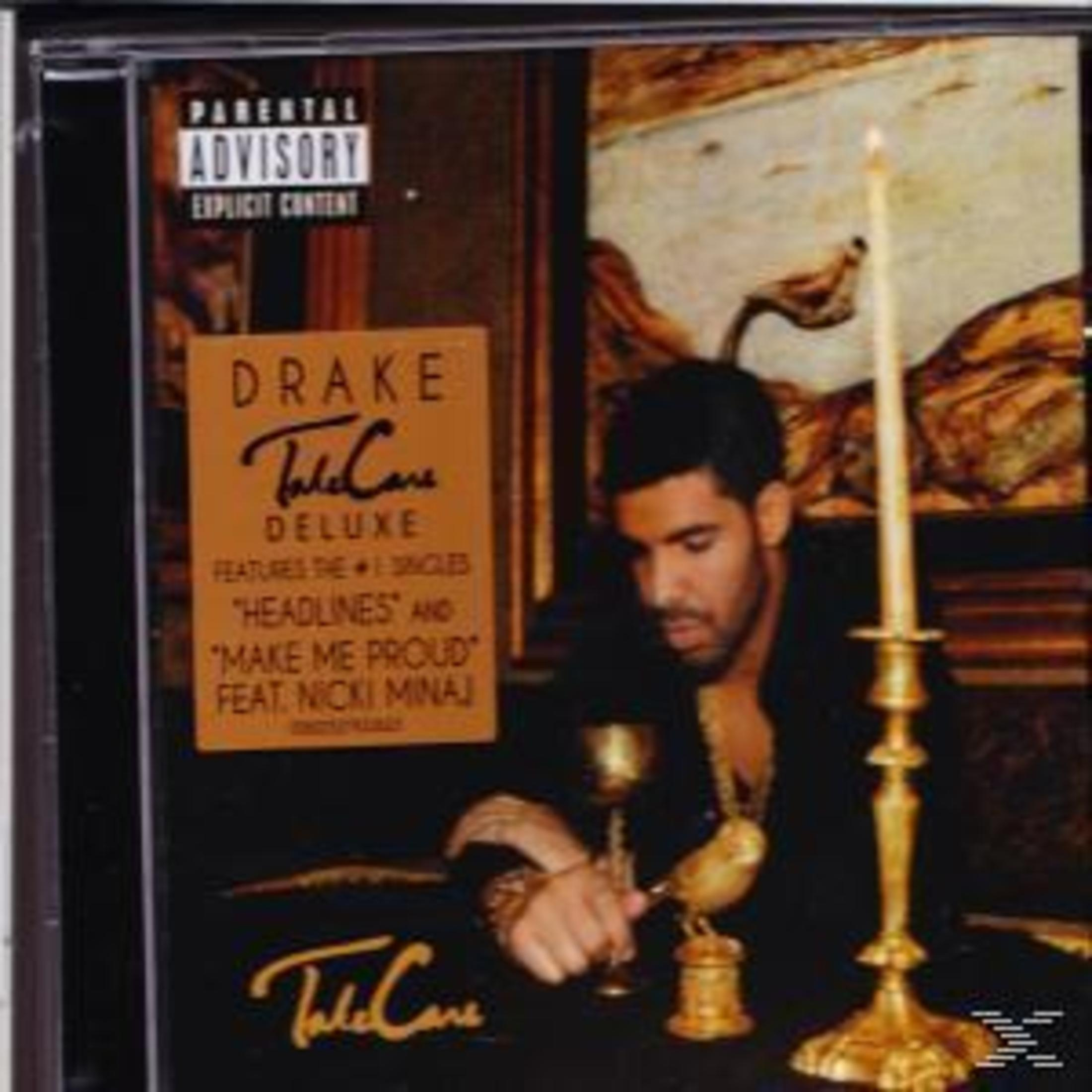 Copertina dell'album di Drake con un uomo che tiene un trofeo e una candela, titolo dell'edizione deluxe.